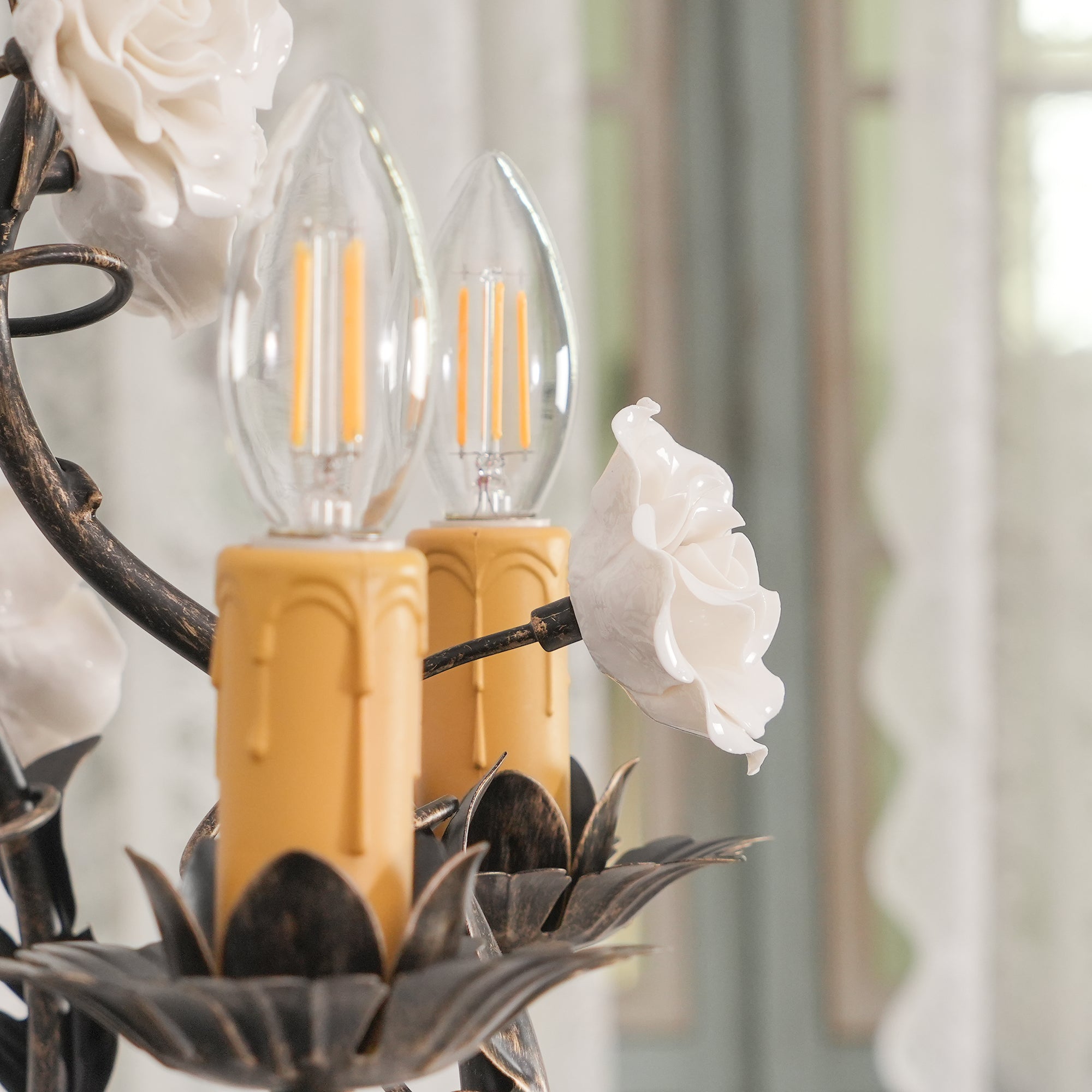 Araeyra Postmodern Luxury Rose Ceramic Chandelier - Letslighting