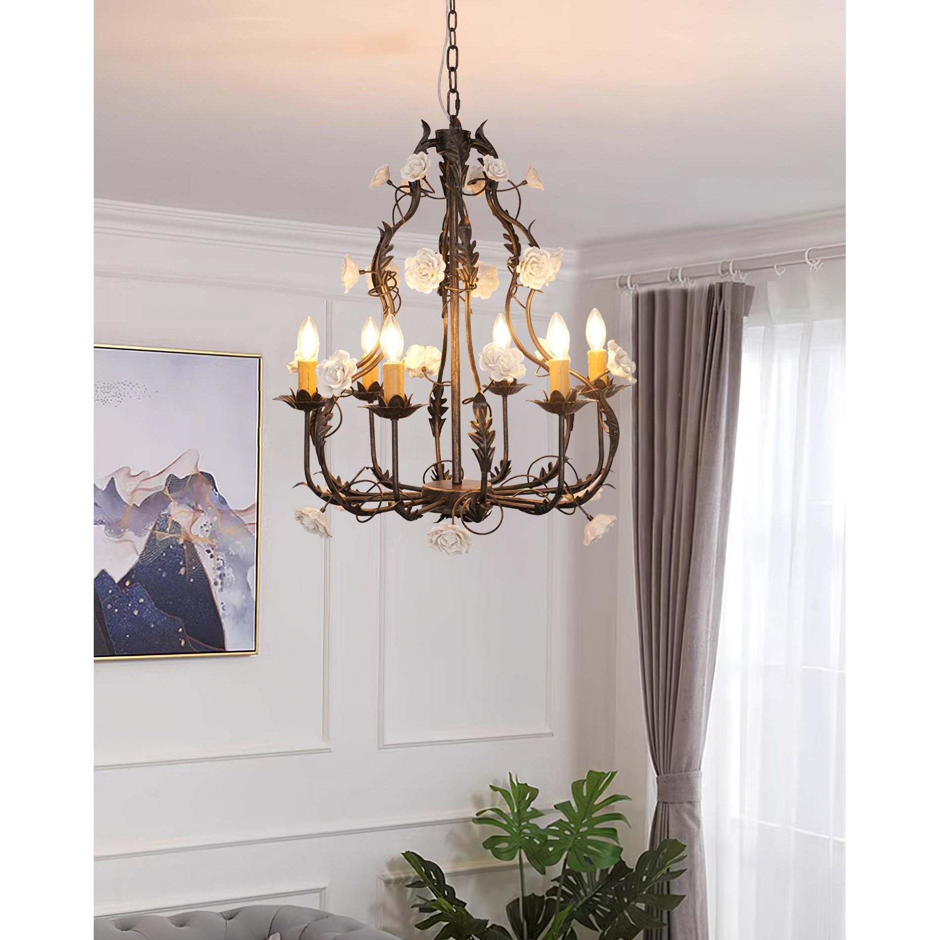 Araeyra Postmodern Luxury Rose Ceramic Chandelier - Letslighting