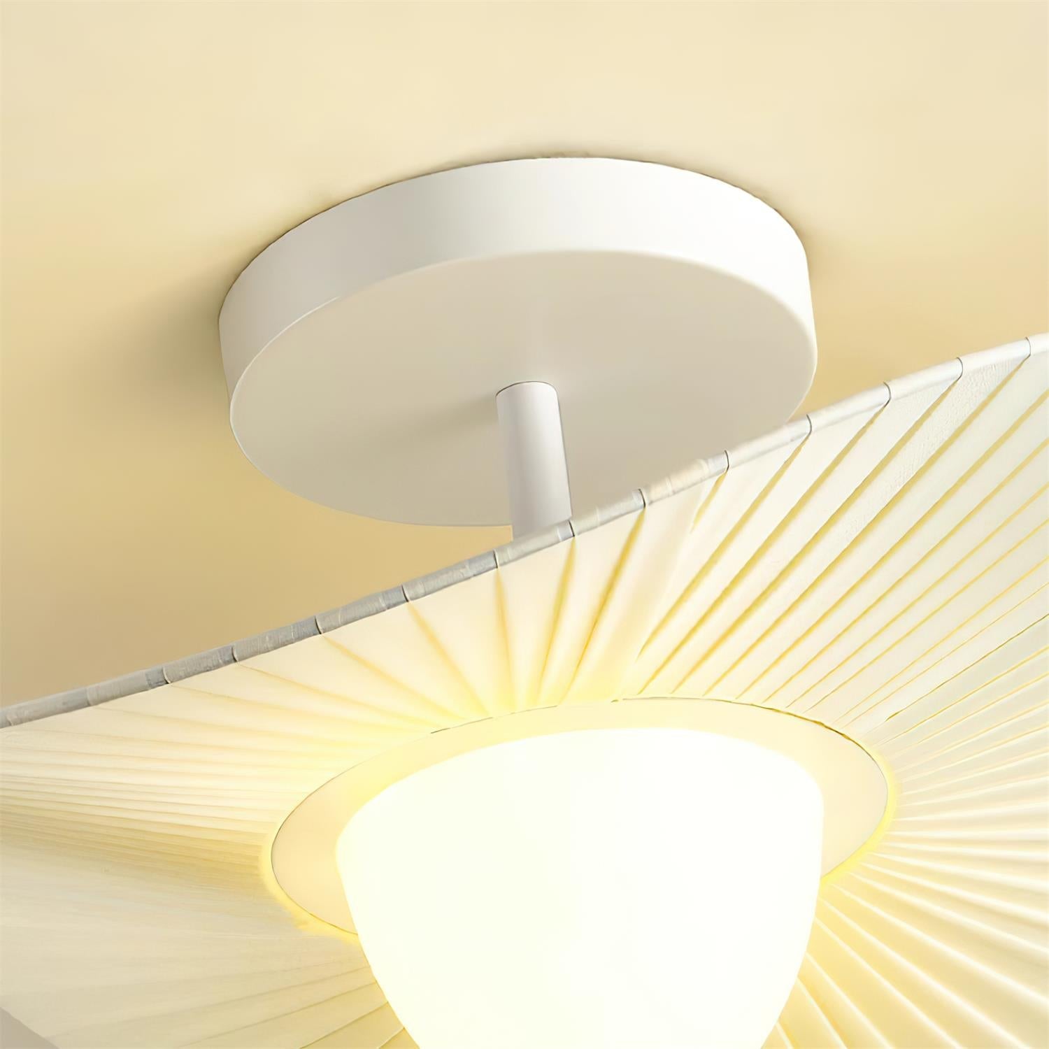 Florina Ceiling Light Fabric Ribbed Fan Shape Minimalist - Letslighting