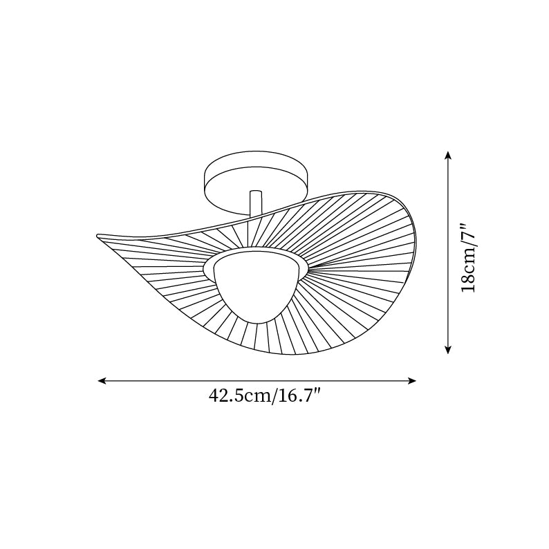 Florina Ceiling Light Fabric Ribbed Fan Shape Minimalist - Letslighting
