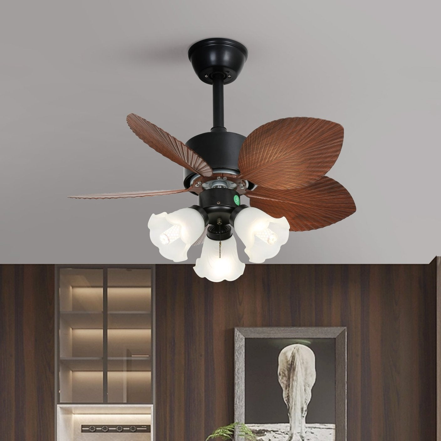 Florence Vintage Wood Ceiling Fan Light - Letslighting
