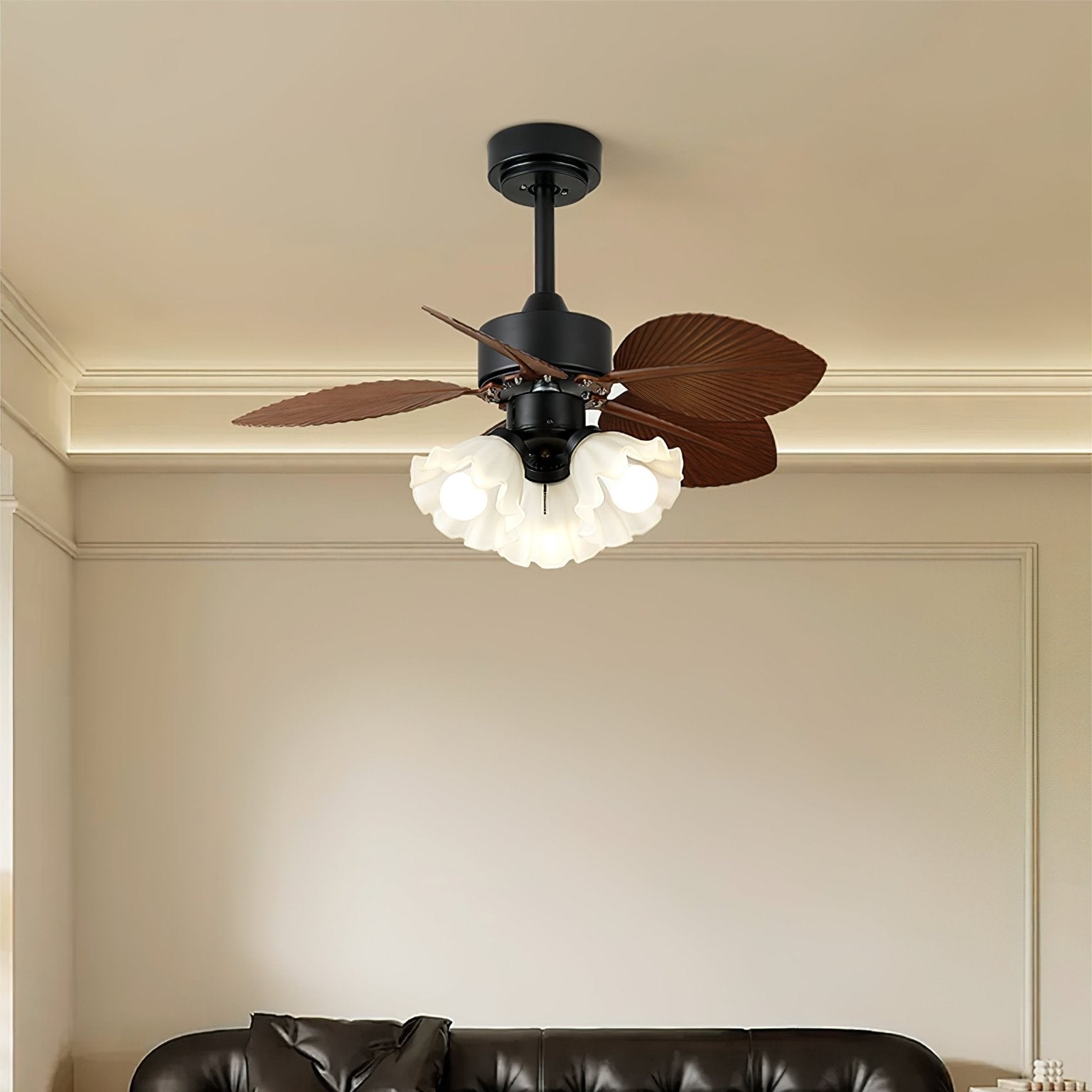 Rosalyn Vintage Wood Ceiling Fan Light - Letslighting