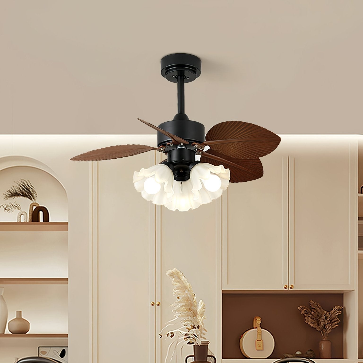 Rosalyn Vintage Wood Ceiling Fan Light - Letslighting