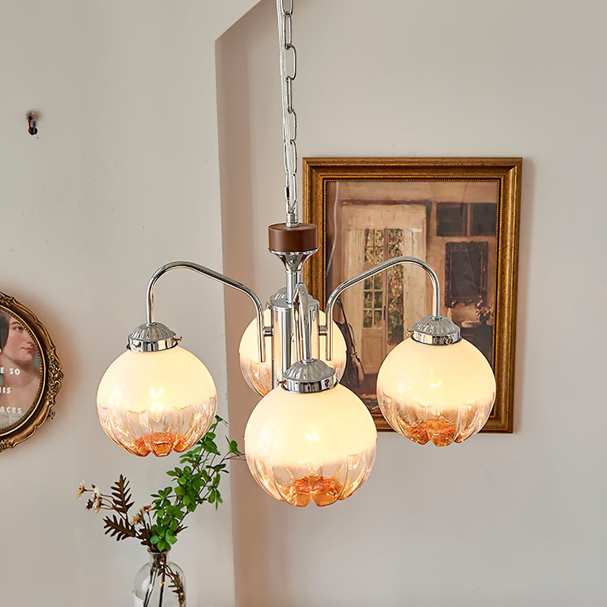Ulliria Nordic Art Flower Walnut Glass Chandelier - Letslighting