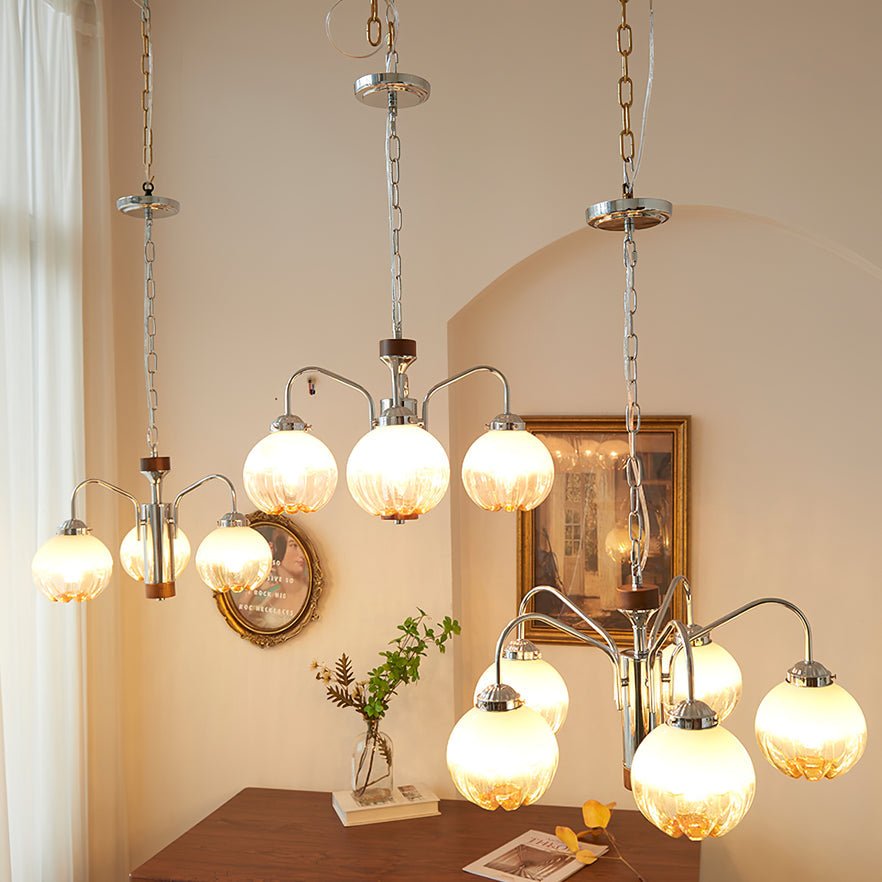 Ulliria Nordic Art Flower Walnut Glass Chandelier - Letslighting