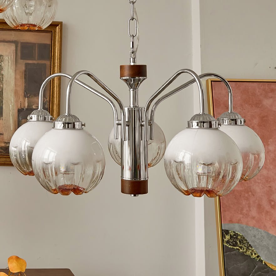 Ulliria Nordic Art Flower Walnut Glass Chandelier - Letslighting