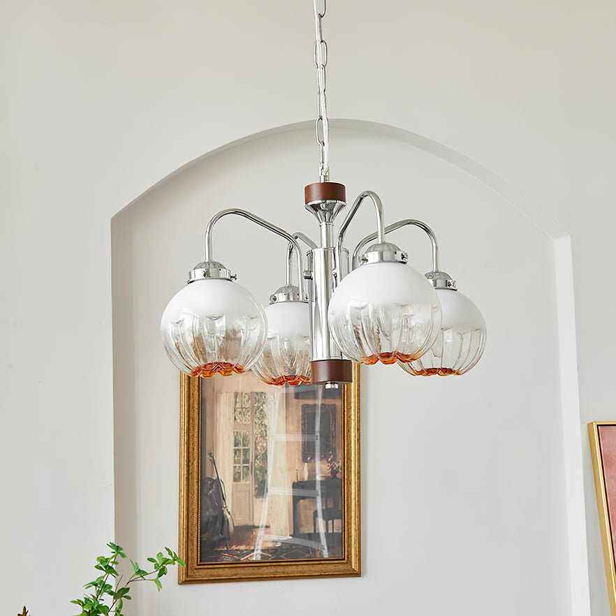 Ulliria Nordic Art Flower Walnut Glass Chandelier - Letslighting
