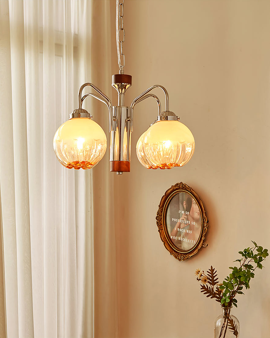 Ulliria Nordic Art Flower Walnut Glass Chandelier - Letslighting