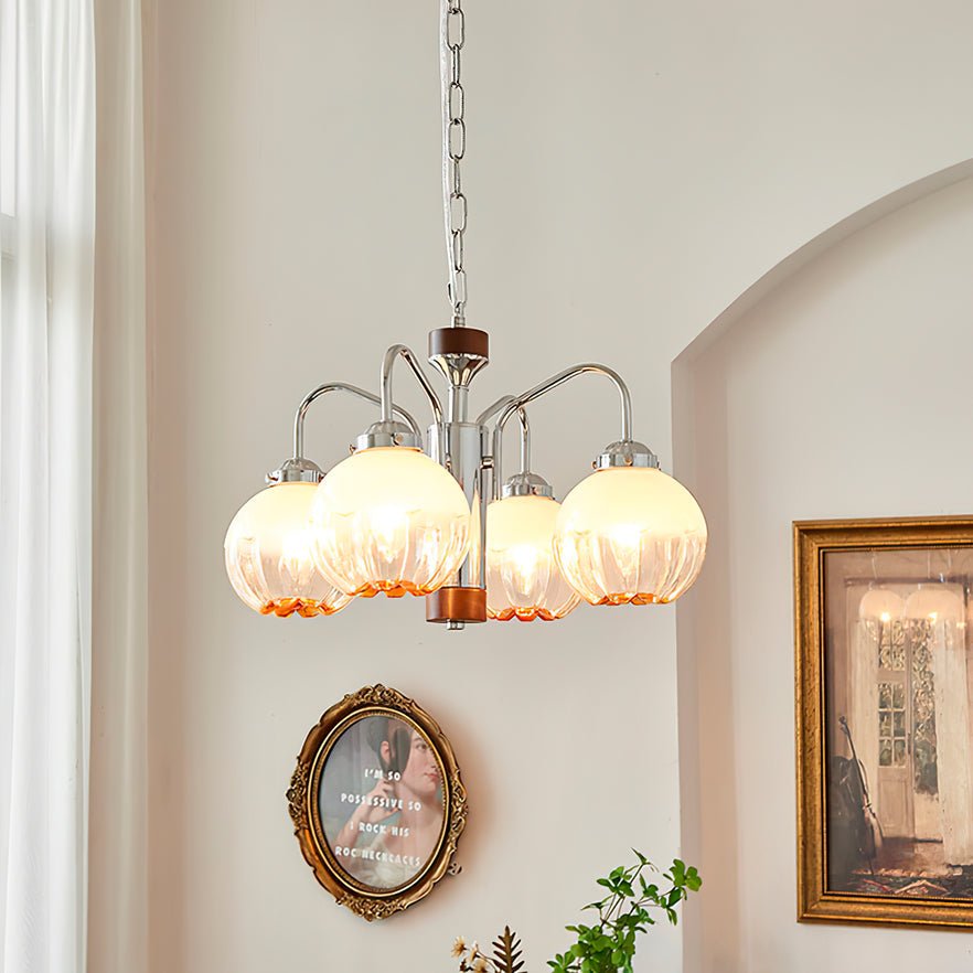 Ulliria Nordic Art Flower Walnut Glass Chandelier - Letslighting