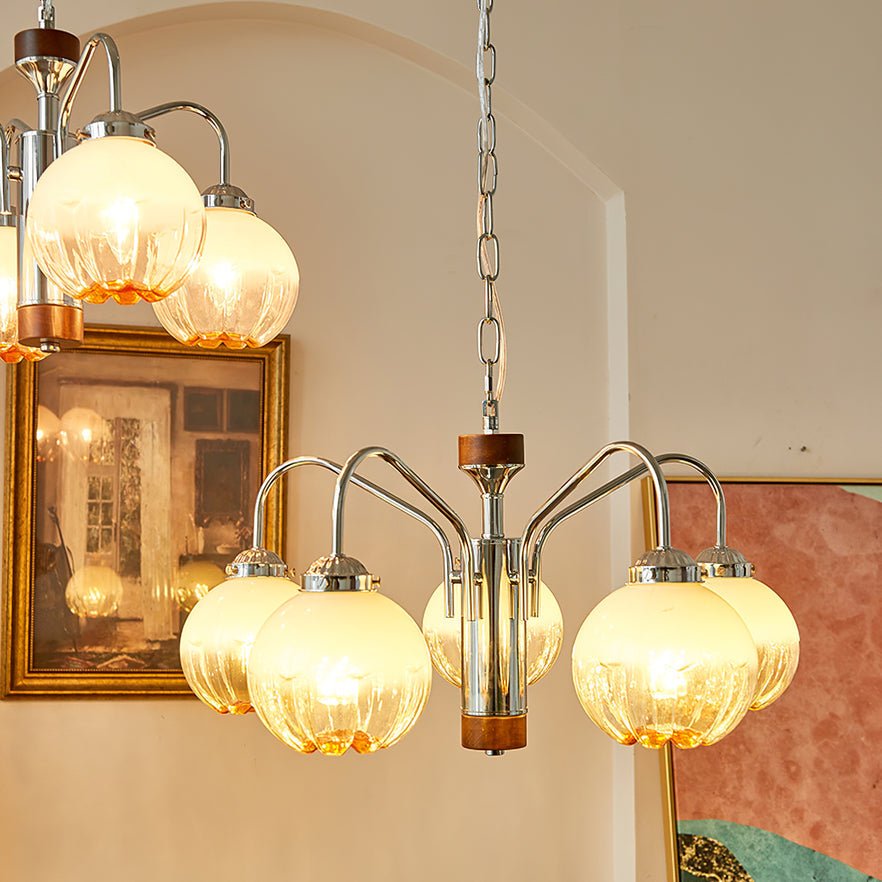 Ulliria Nordic Art Flower Walnut Glass Chandelier - Letslighting