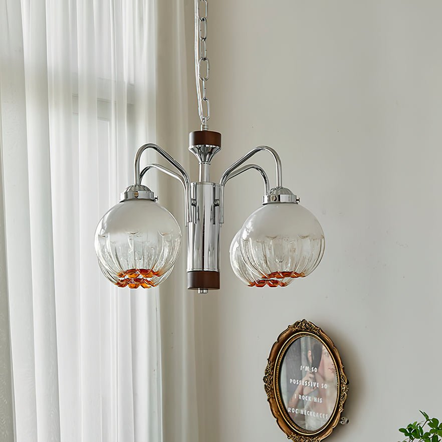 Ulliria Nordic Art Flower Walnut Glass Chandelier - Letslighting