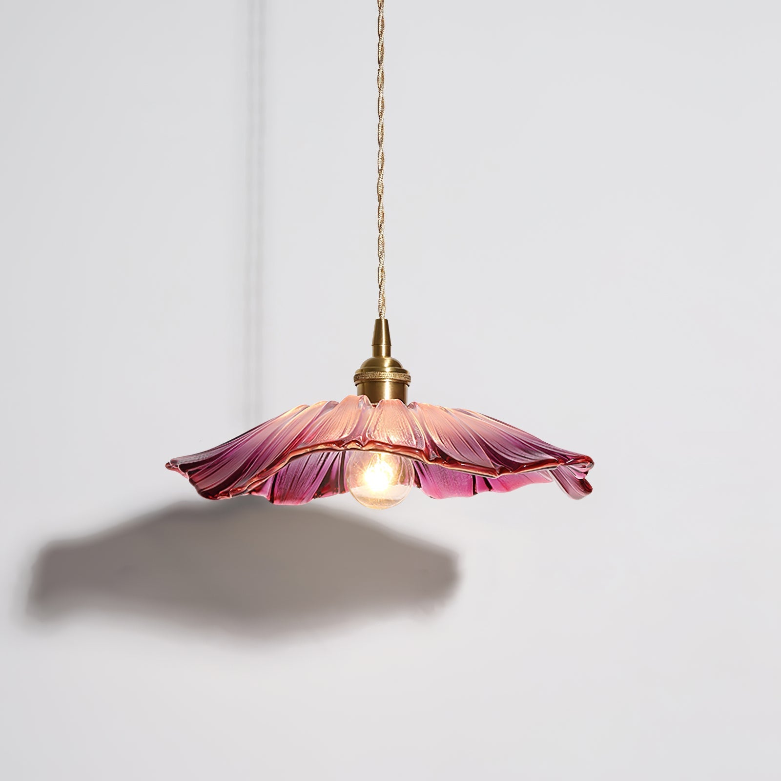 Aria Flower Glass Hanging Pendant Light Hardwire / Plug