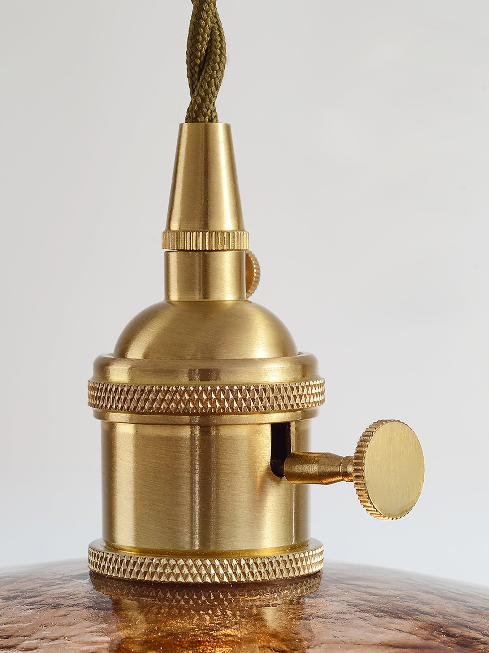 Utalira Art Flower Petal Swag Brass Glass Pendant Light - Letslighting