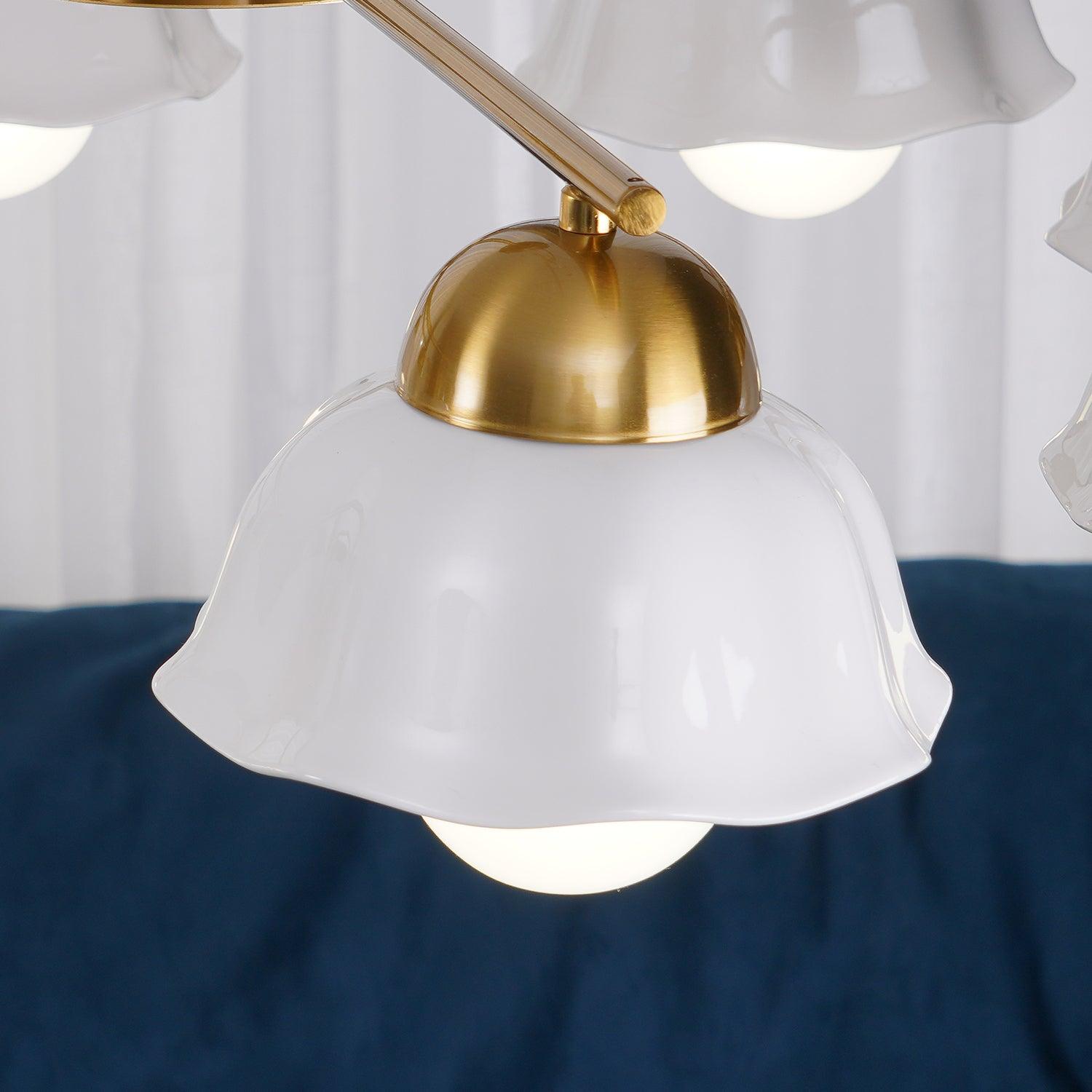 Zasila Nordic Art Flower Shade Ceramics Chandelier - Letslighting