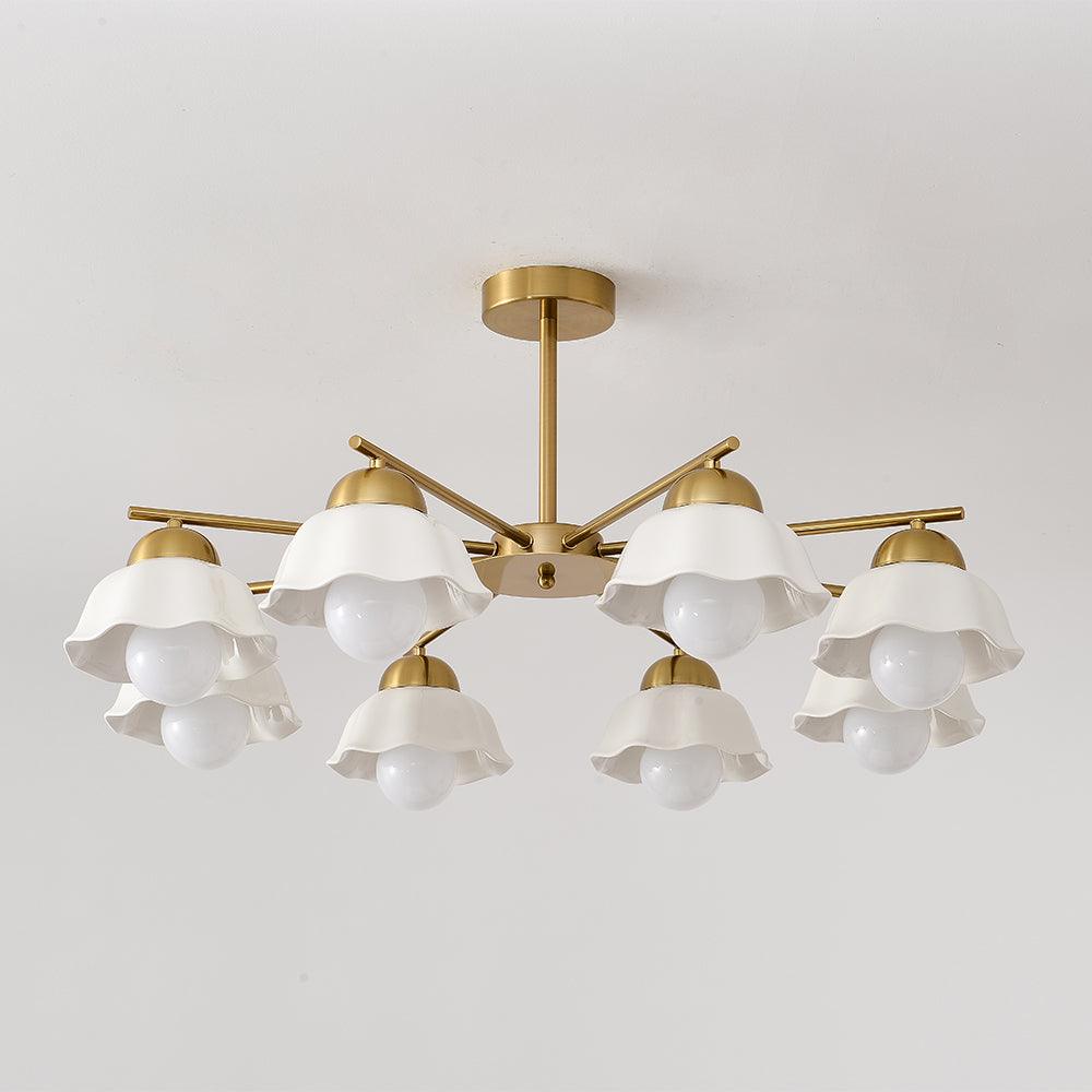 Zasila Nordic Art Flower Shade Ceramics Chandelier - Letslighting
