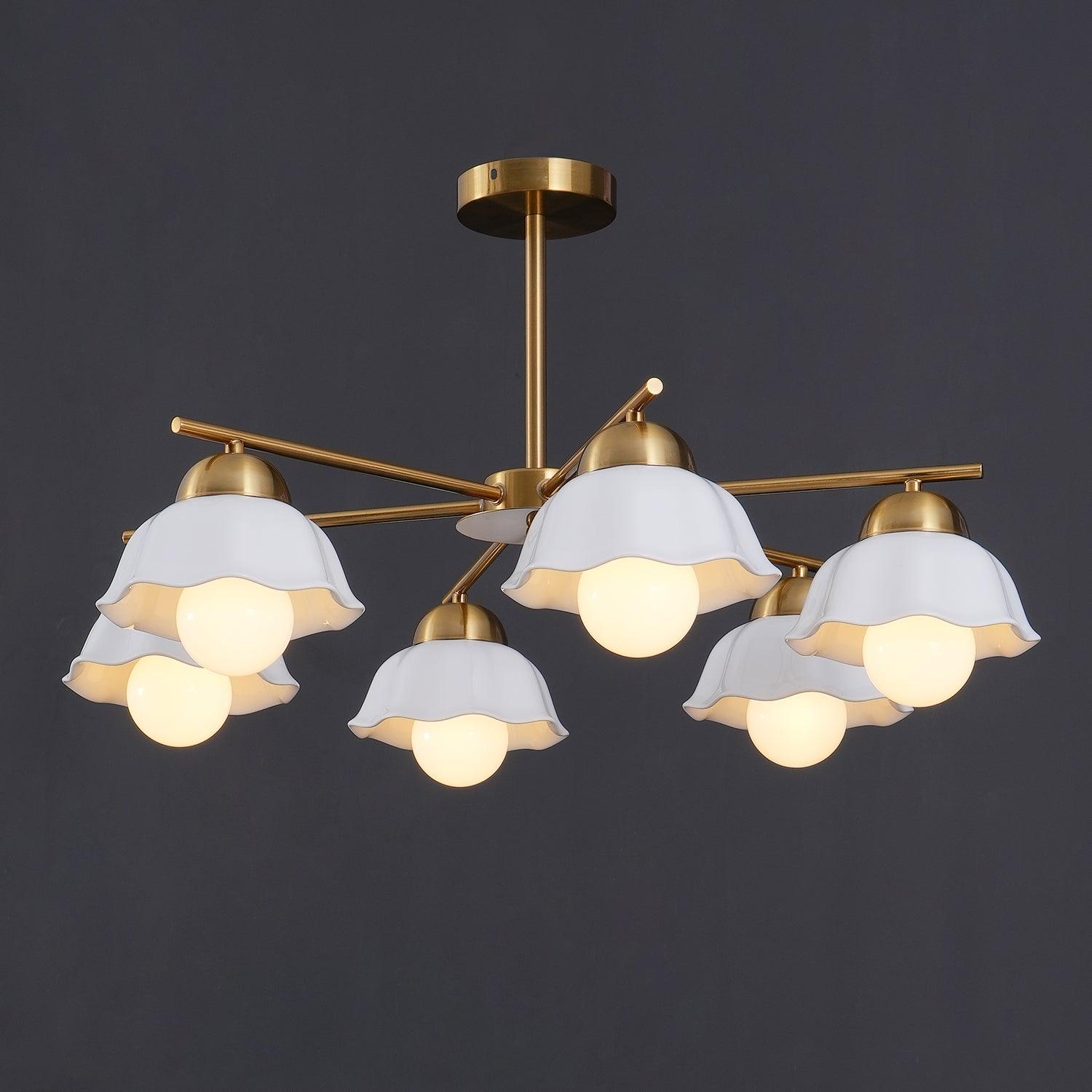 Zasila Nordic Art Flower Shade Ceramics Chandelier - Letslighting