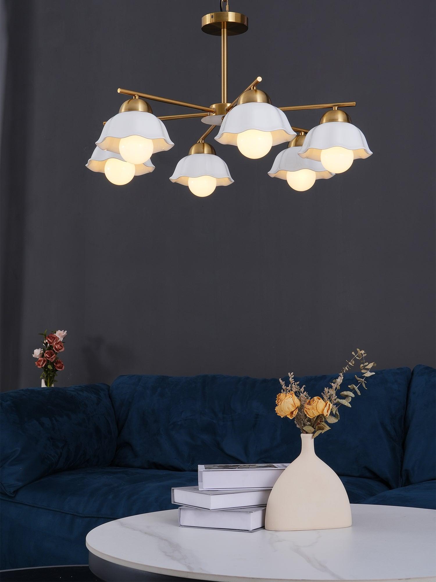 Zasila Nordic Art Flower Shade Ceramics Chandelier - Letslighting
