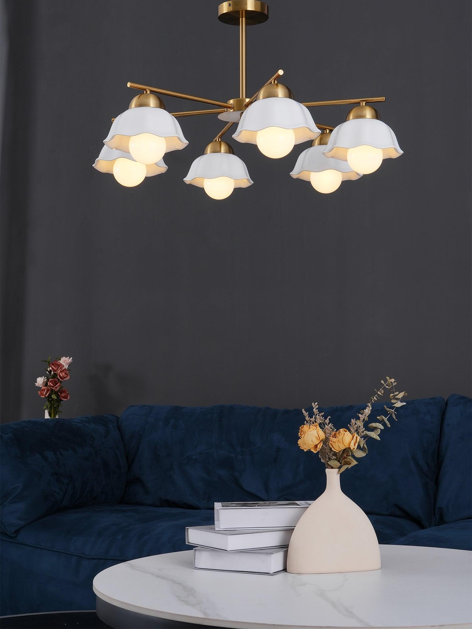 Zasila Nordic Art Flower Shade Ceramics Chandelier - Letslighting