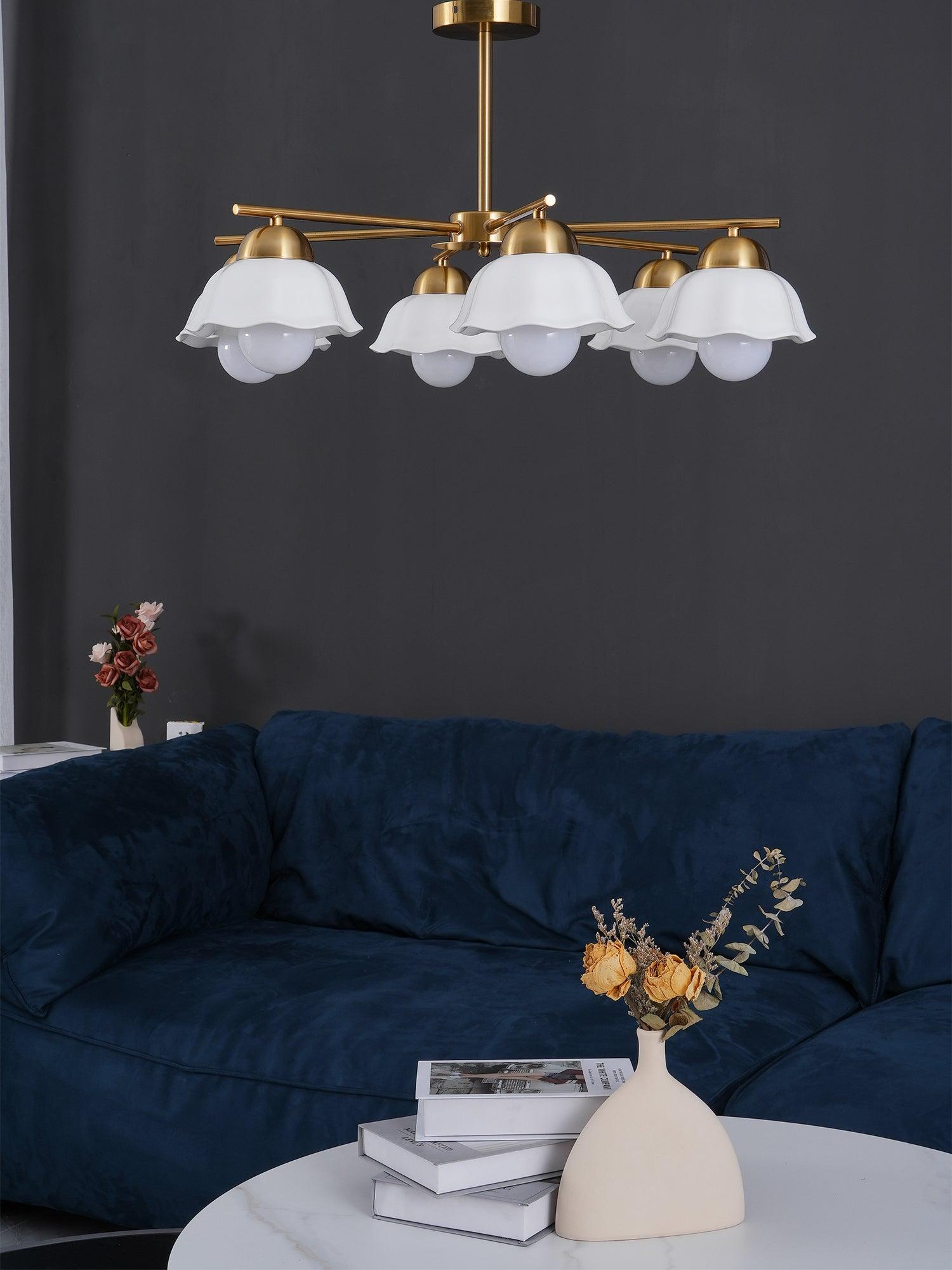 Zasila Nordic Art Flower Shade Ceramics Chandelier - Letslighting