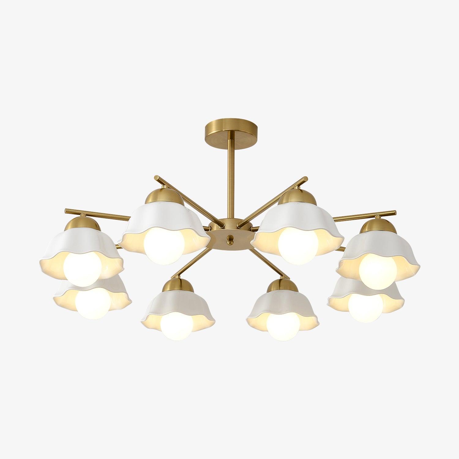 Zasila Nordic Art Flower Shade Ceramics Chandelier - Letslighting