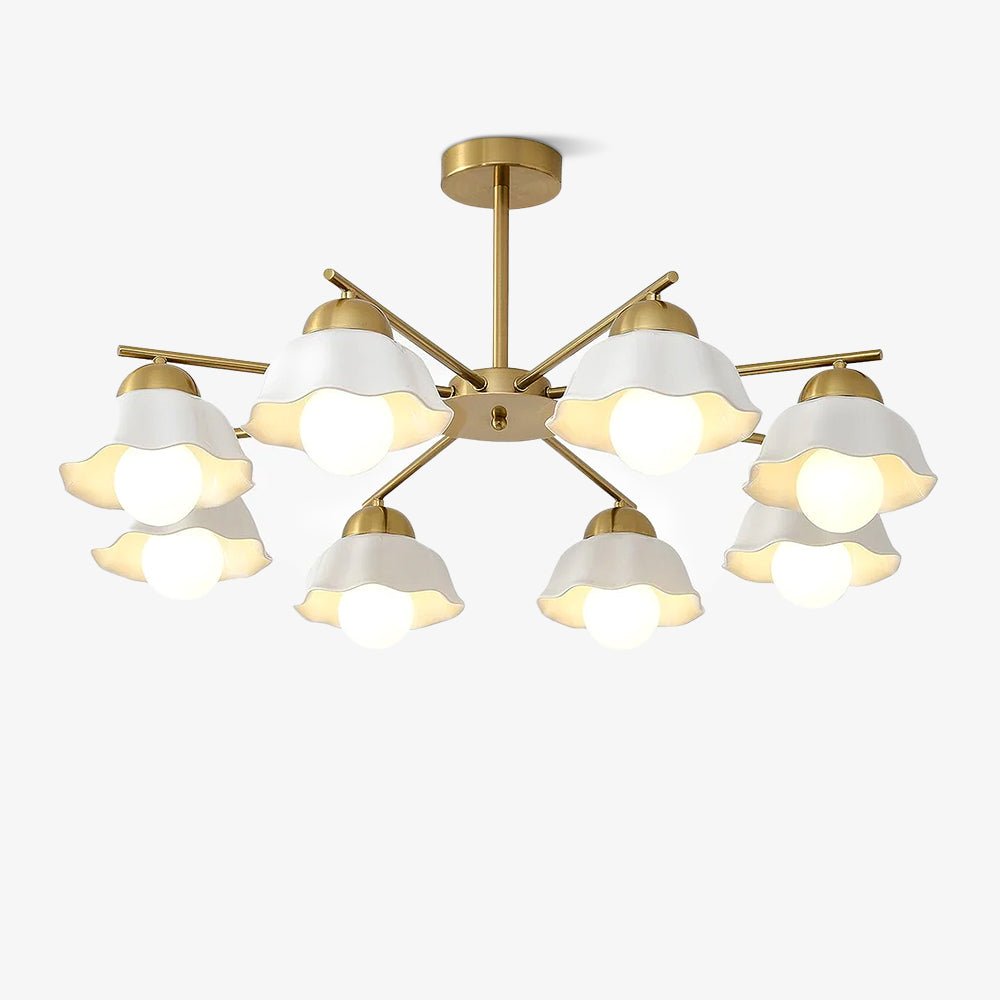 Zasila Nordic Art Flower Shade Ceramics Chandelier - Letslighting