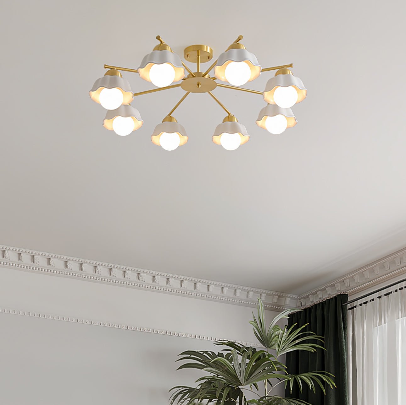 Zasila Nordic Art Flower Shade Ceramics Chandelier - Letslighting
