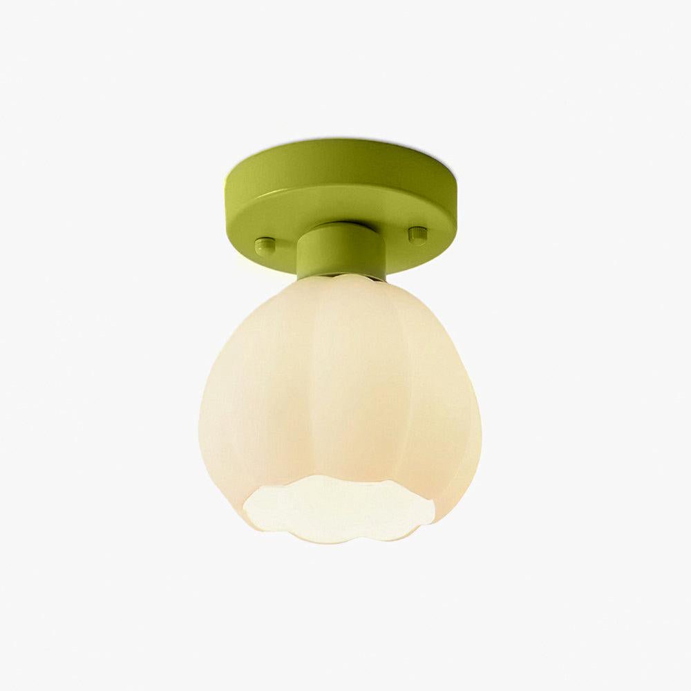 Zevinora Flower Shaded Glass Semi Flushmount Light - Letslighting