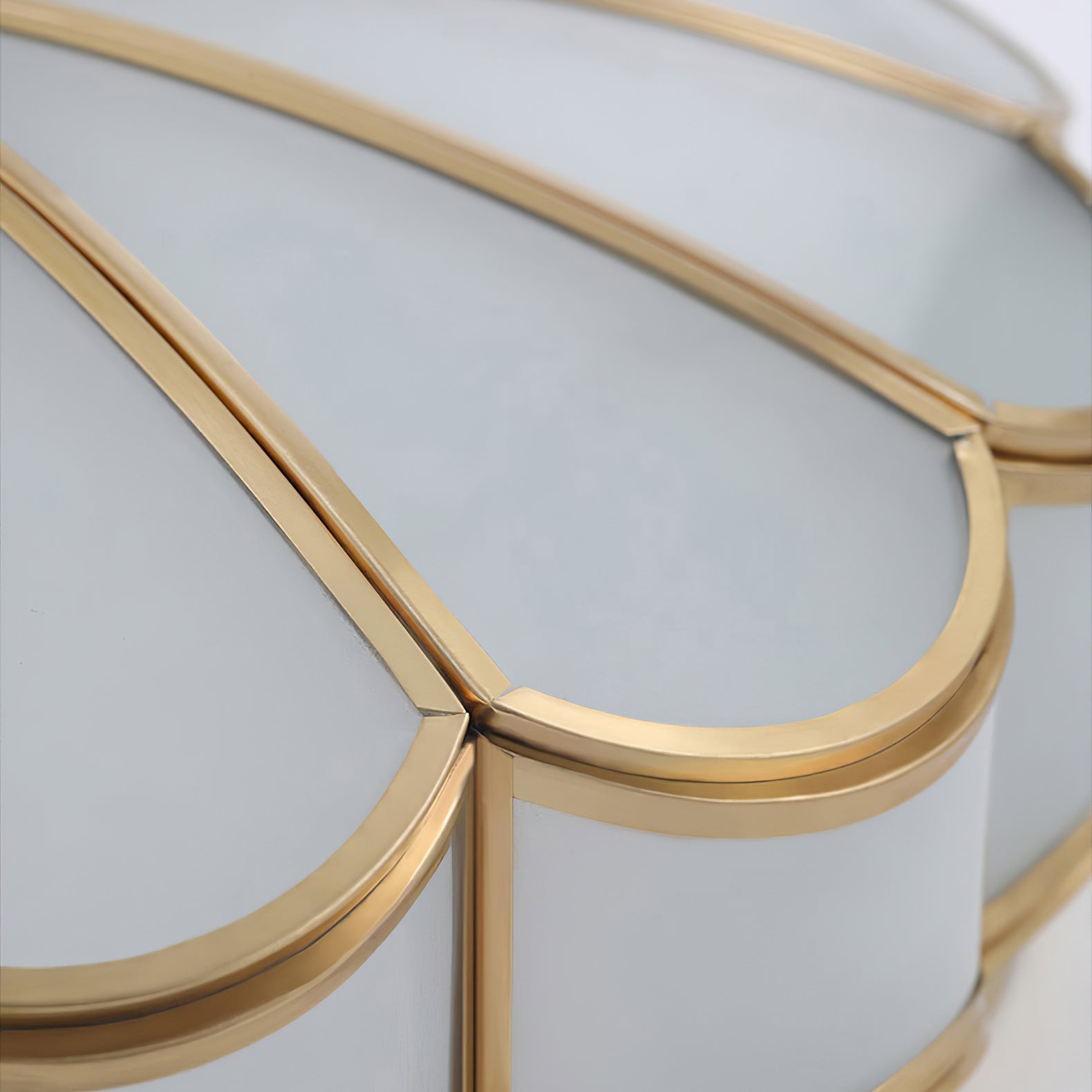 Viraean Modern Minimalist Flower Shape Brass Glass Ceiling Lamp - Letslighting