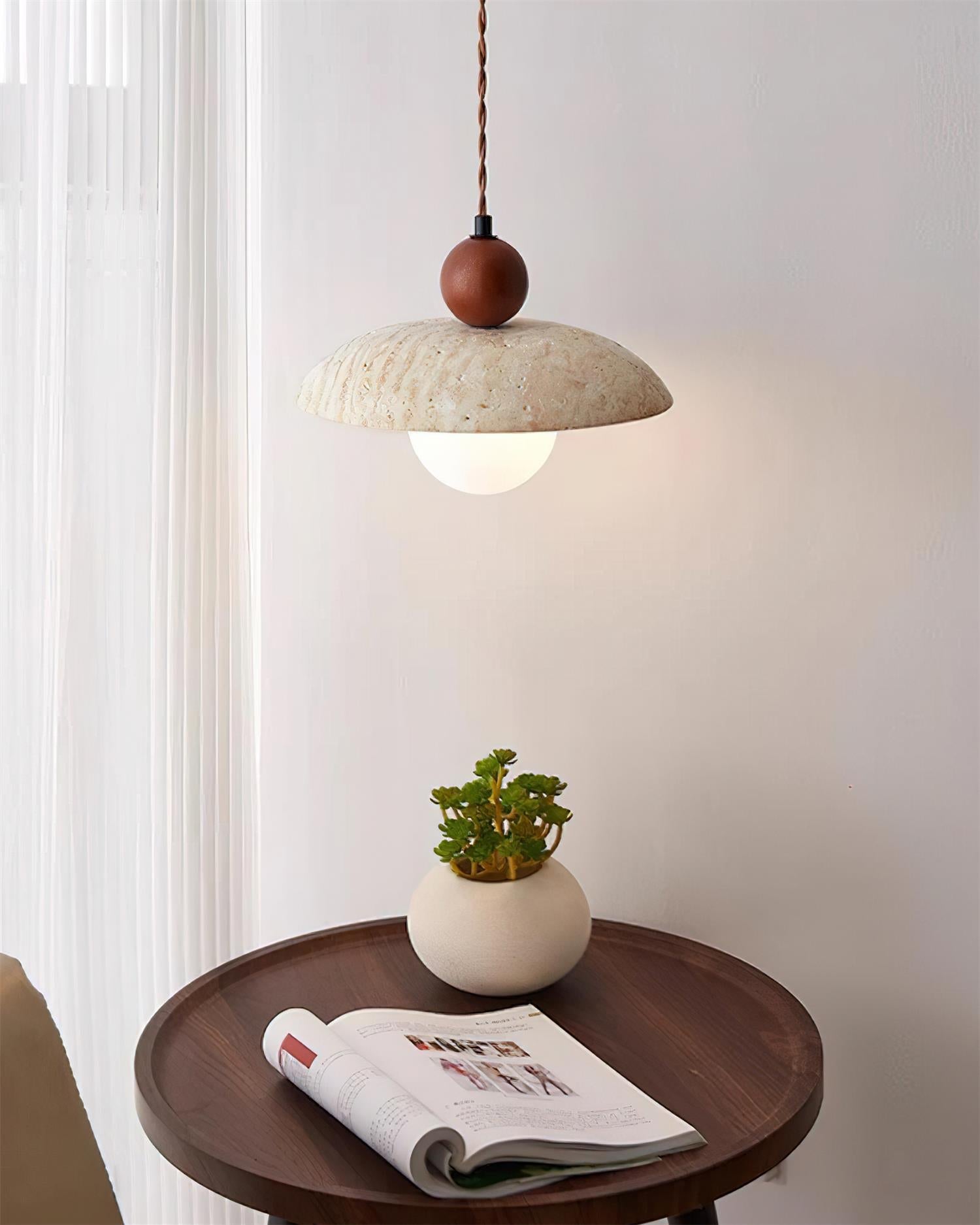 Jojo Pendant Lamp Dome Travertine - Letslighting