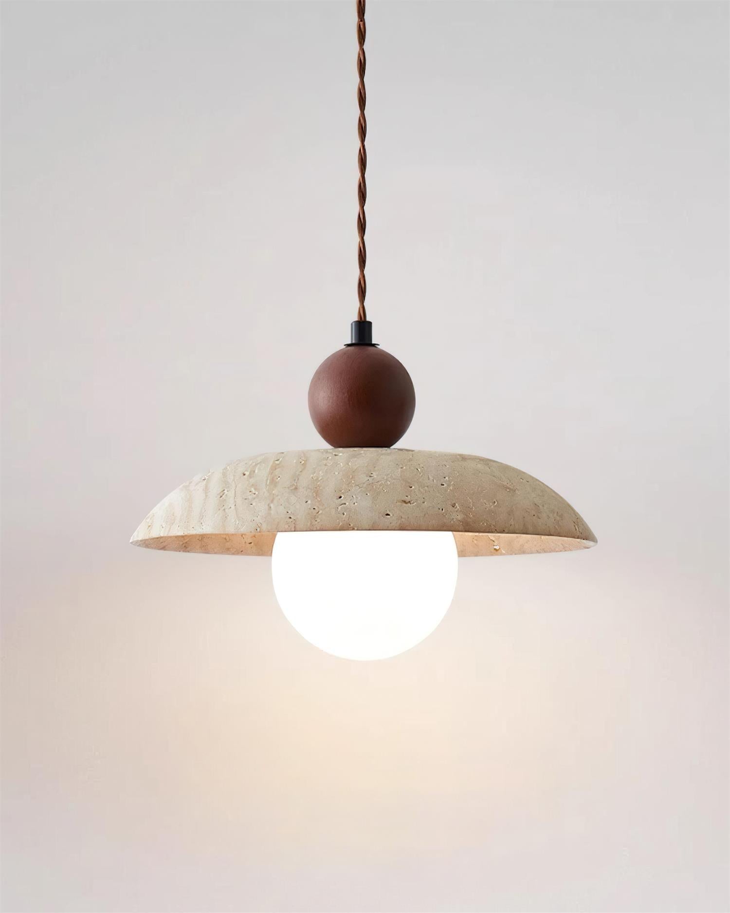 Jojo Pendant Lamp Dome Travertine - Letslighting