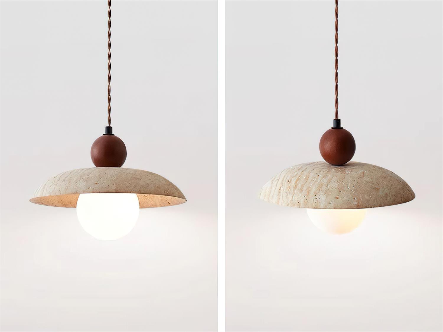 Jojo Pendant Lamp Dome Travertine - Letslighting