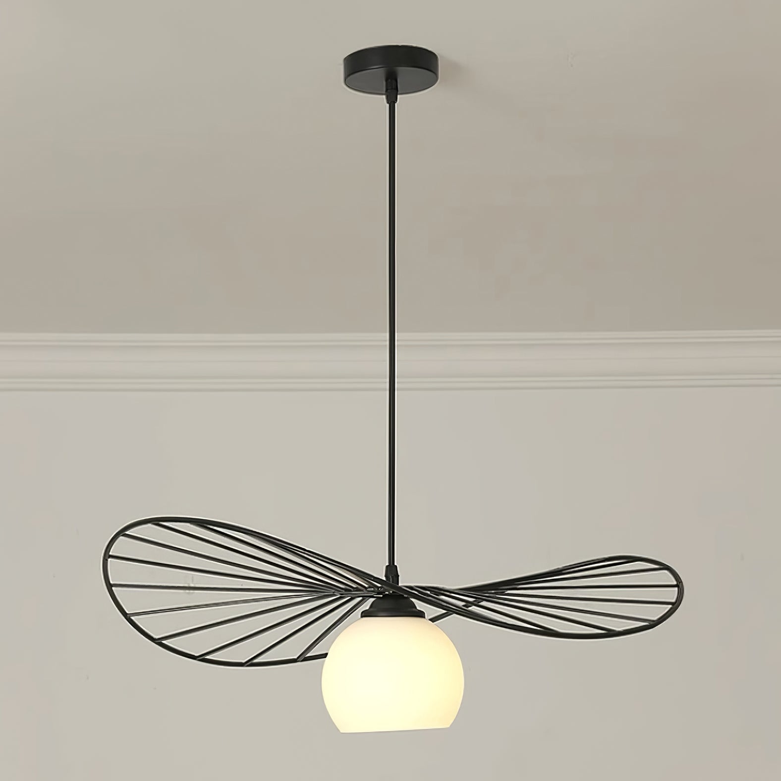 Fluora Hat Pendant Lamp Wire Sculptural - Letslighting