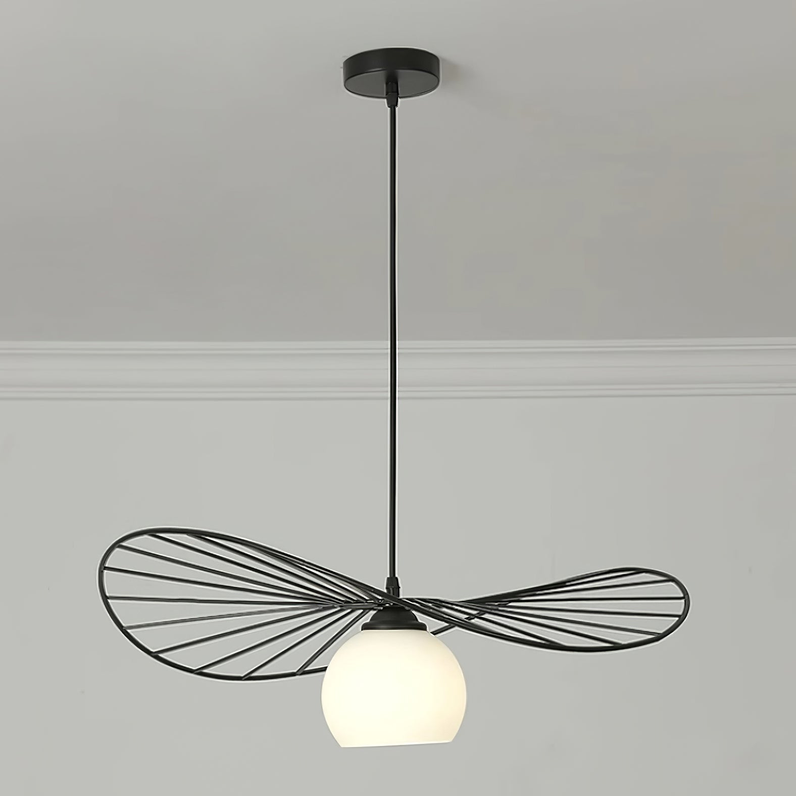 Fluora Hat Pendant Lamp Wire Sculptural - Letslighting
