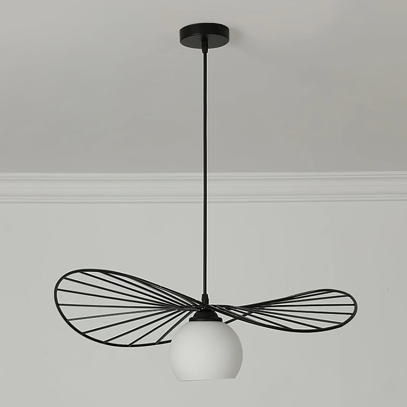 Fluora Hat Pendant Lamp Wire Sculptural - Letslighting