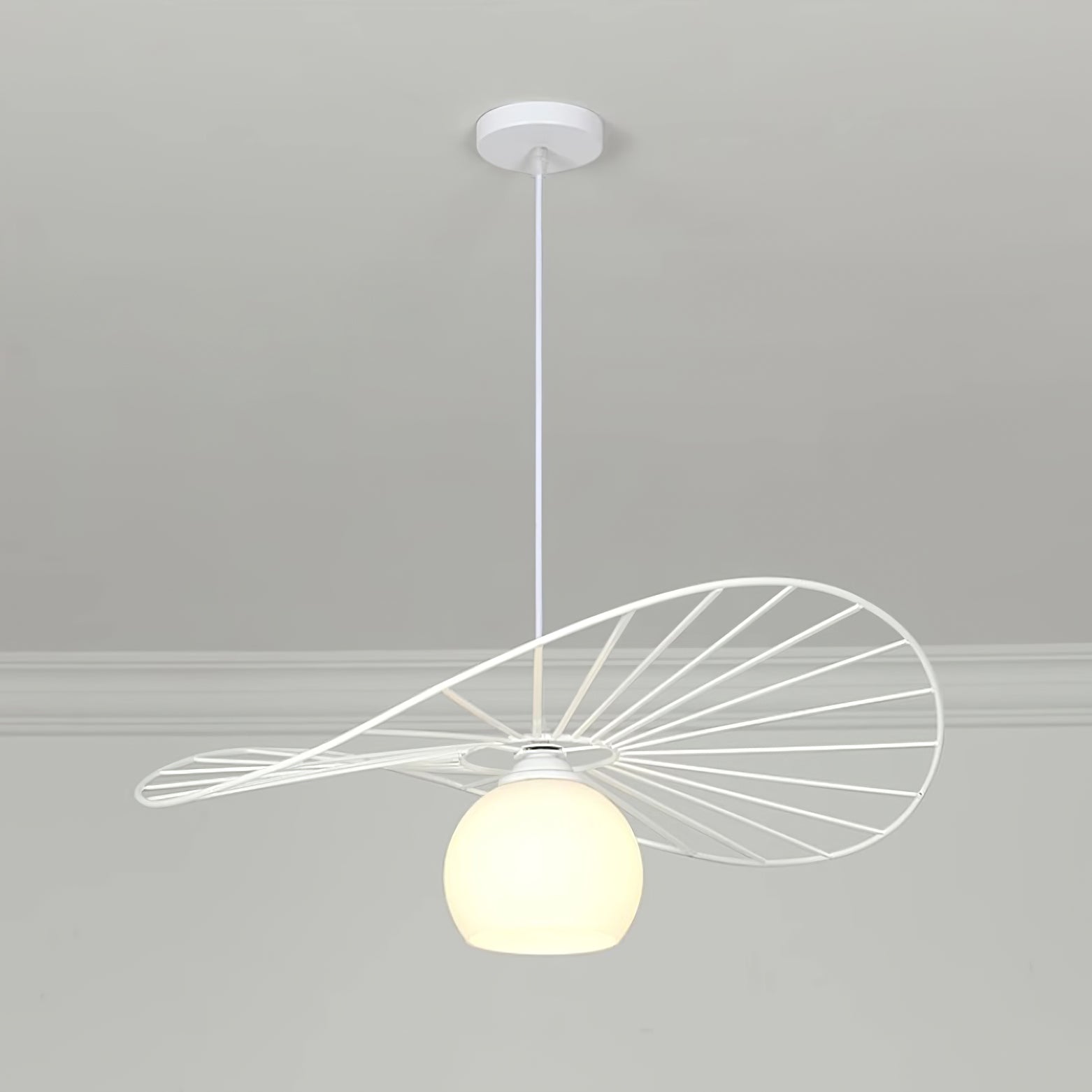 Fluora Hat Pendant Lamp Wire Sculptural - Letslighting