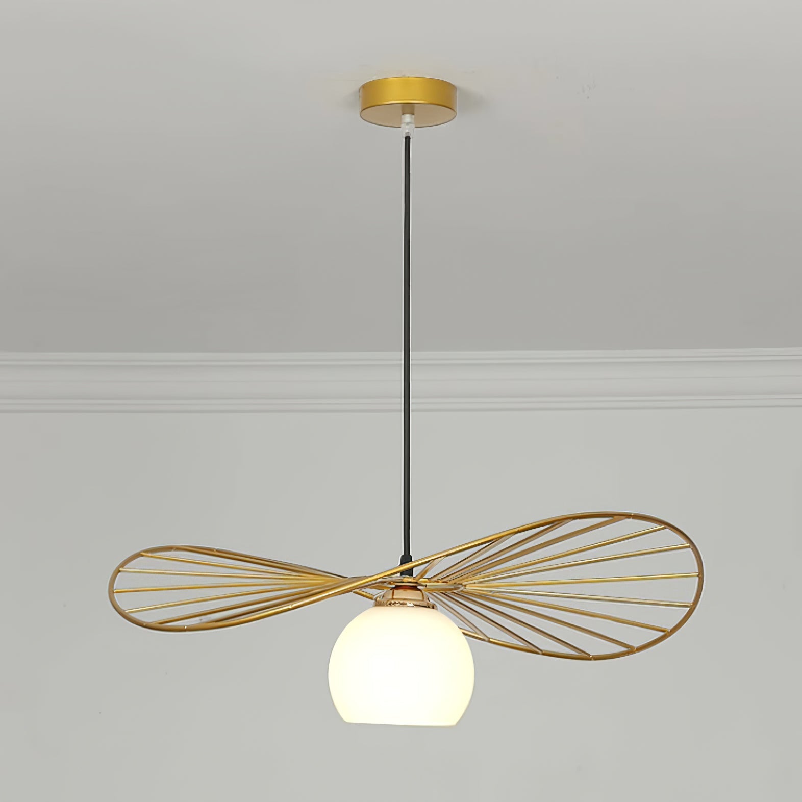 Fluora Hat Pendant Lamp Wire Sculptural - Letslighting