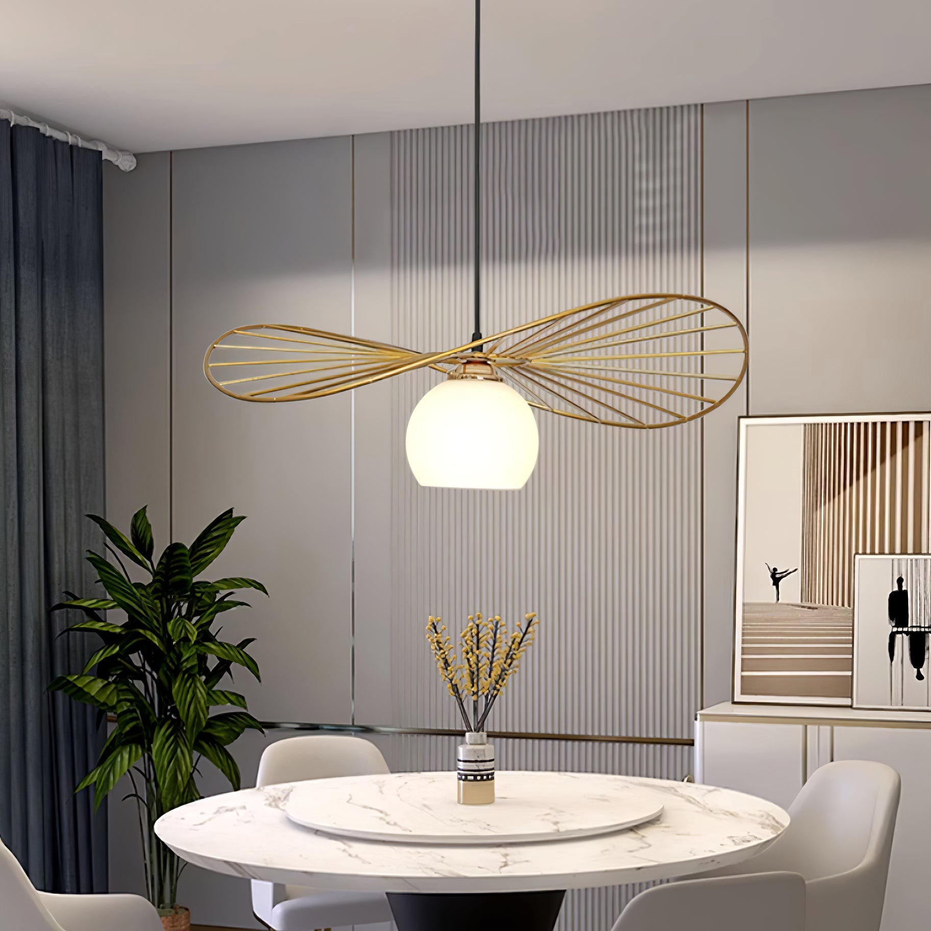 Fluora Hat Pendant Lamp Wire Sculptural - Letslighting