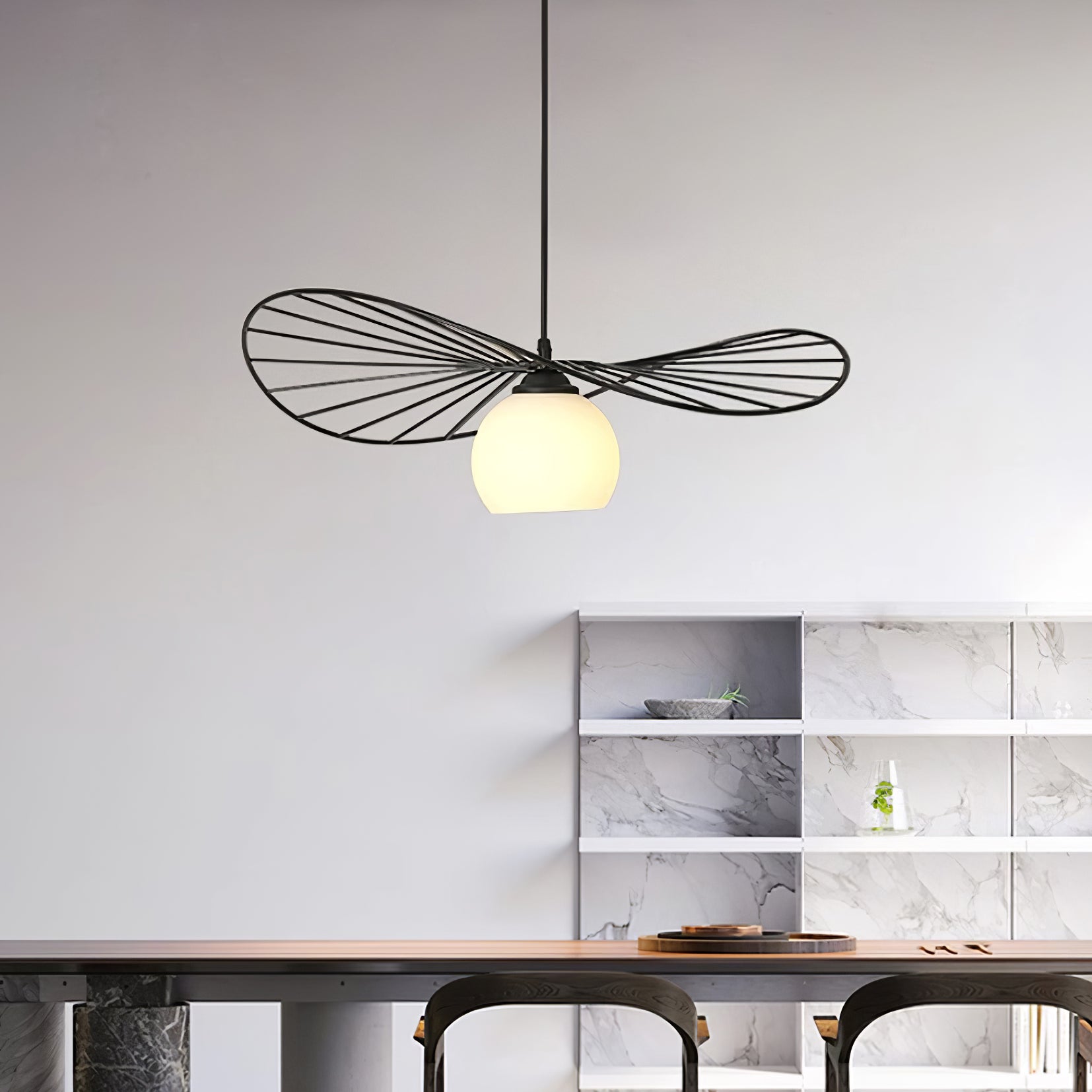 Fluora Hat Pendant Lamp Wire Sculptural - Letslighting