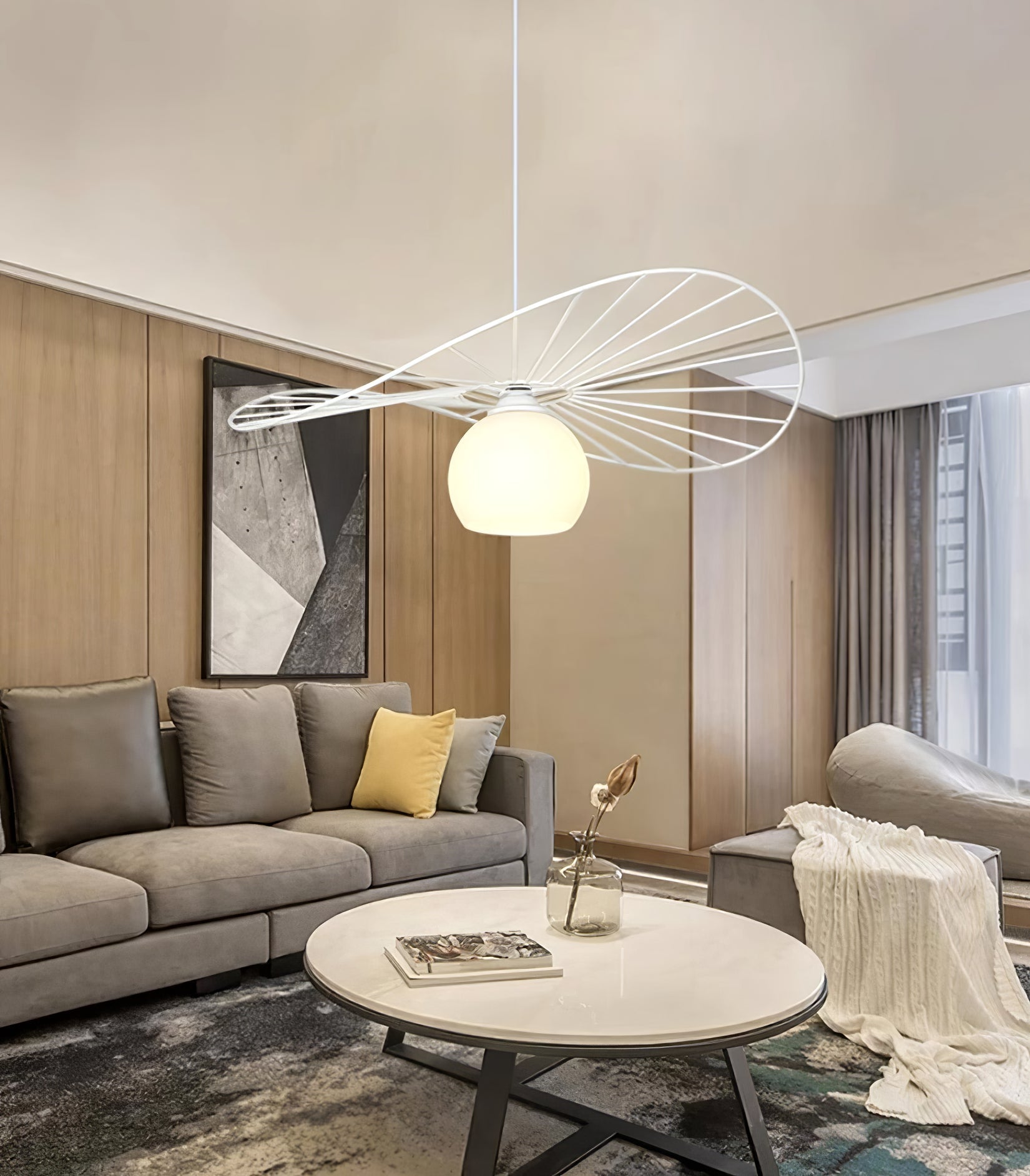 Fluora Hat Pendant Lamp Wire Sculptural - Letslighting