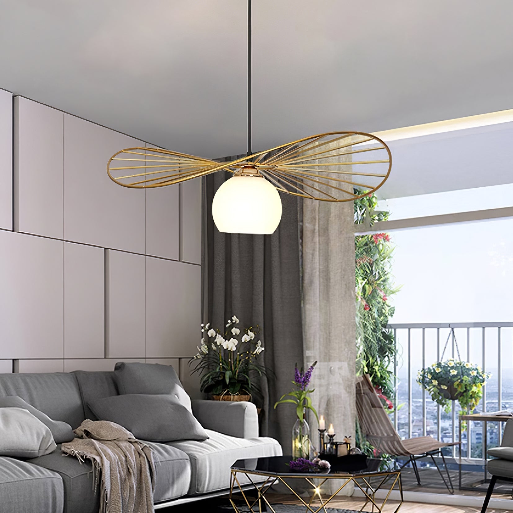 Fluora Hat Pendant Lamp Wire Sculptural - Letslighting