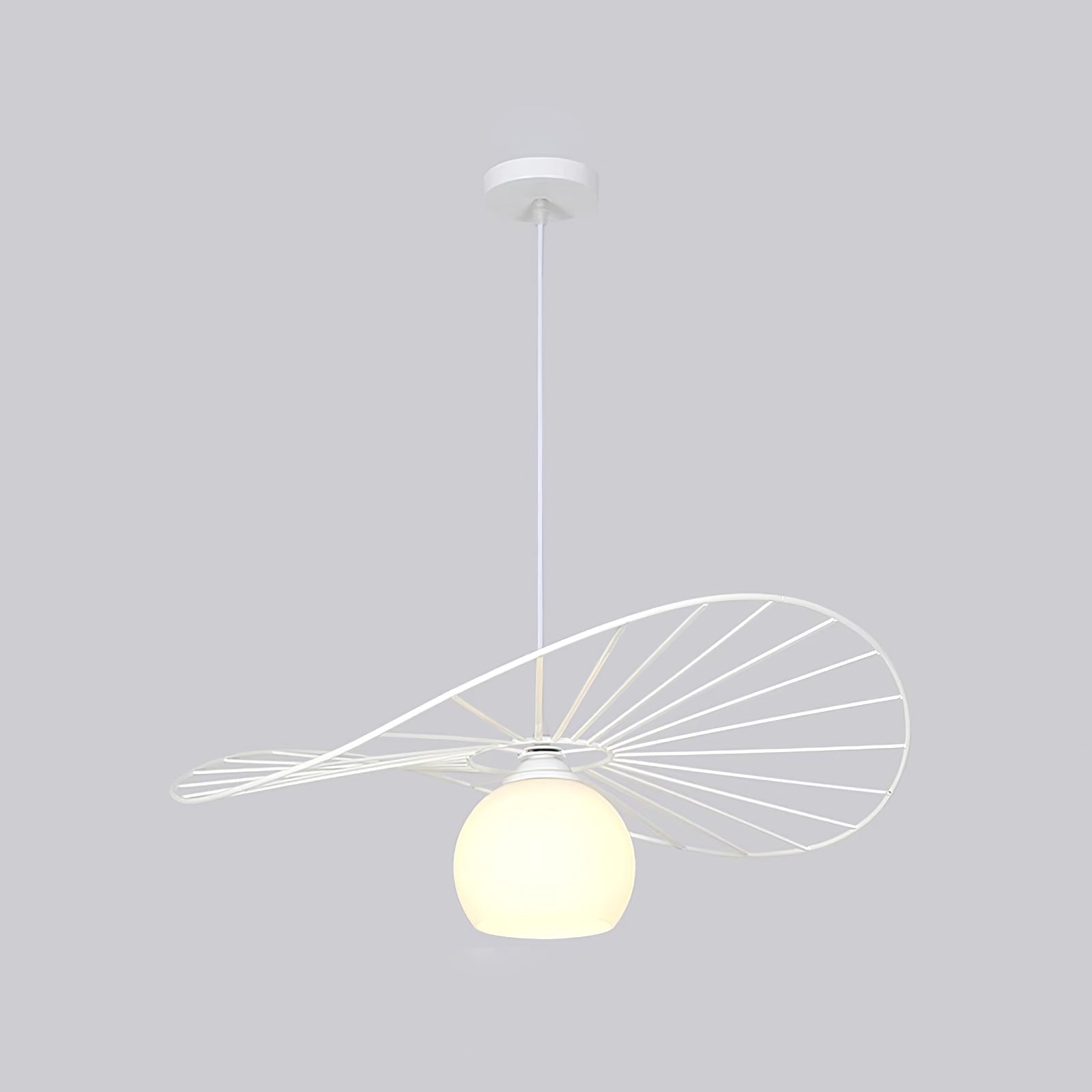 Fluora Hat Pendant Lamp Wire Sculptural - Letslighting