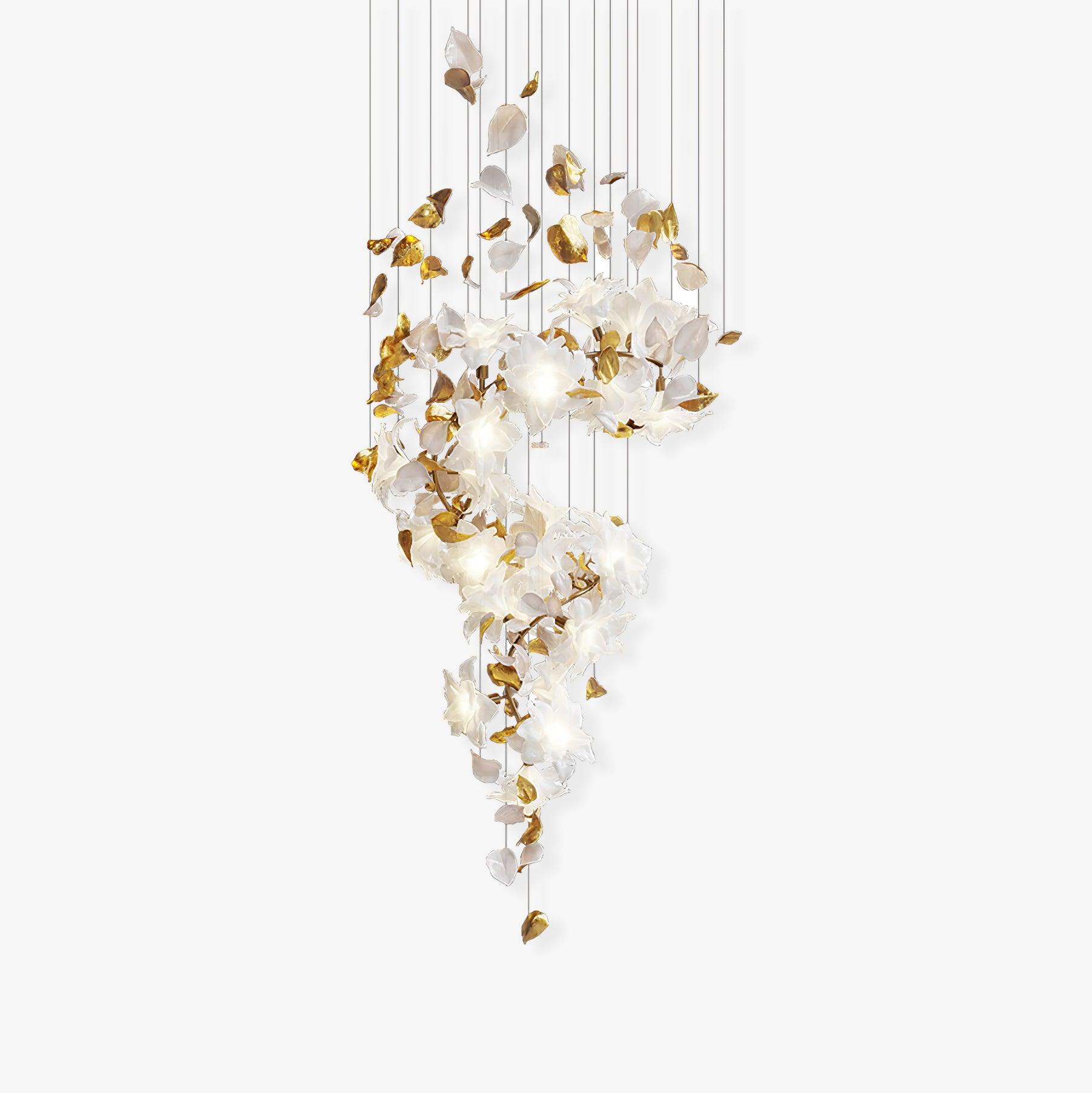 Araeos Flying Flowers Fluttering Brass Chandelier - Letslighting