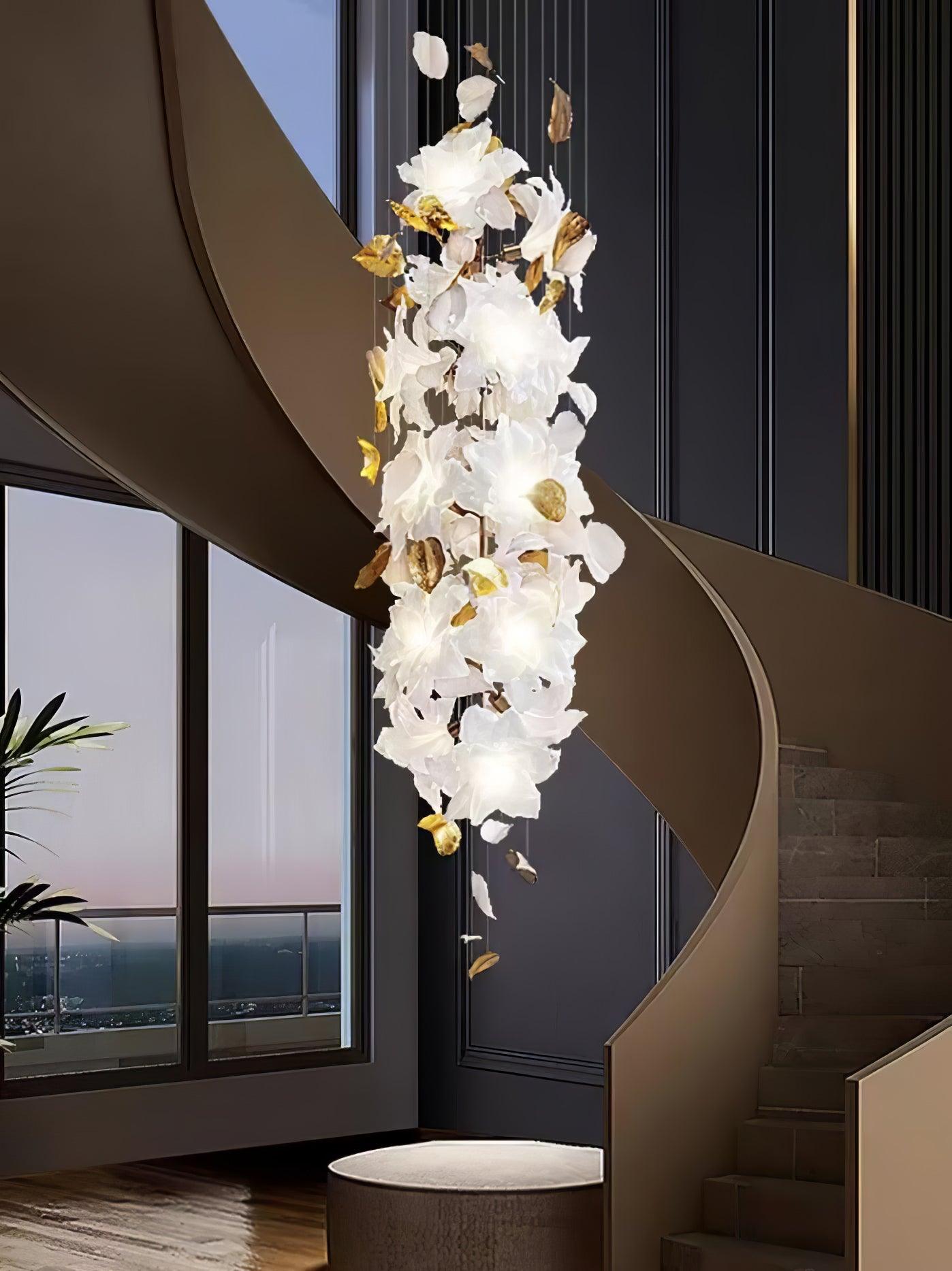 Araeos Flying Flowers Fluttering Brass Chandelier - Letslighting