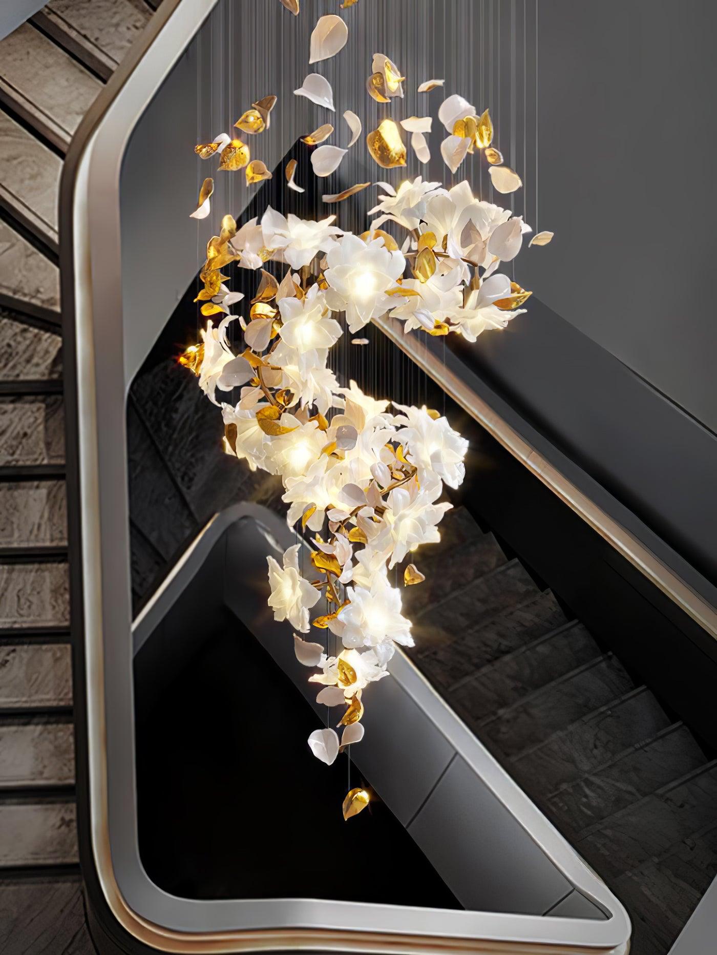 Araeos Flying Flowers Fluttering Brass Chandelier - Letslighting