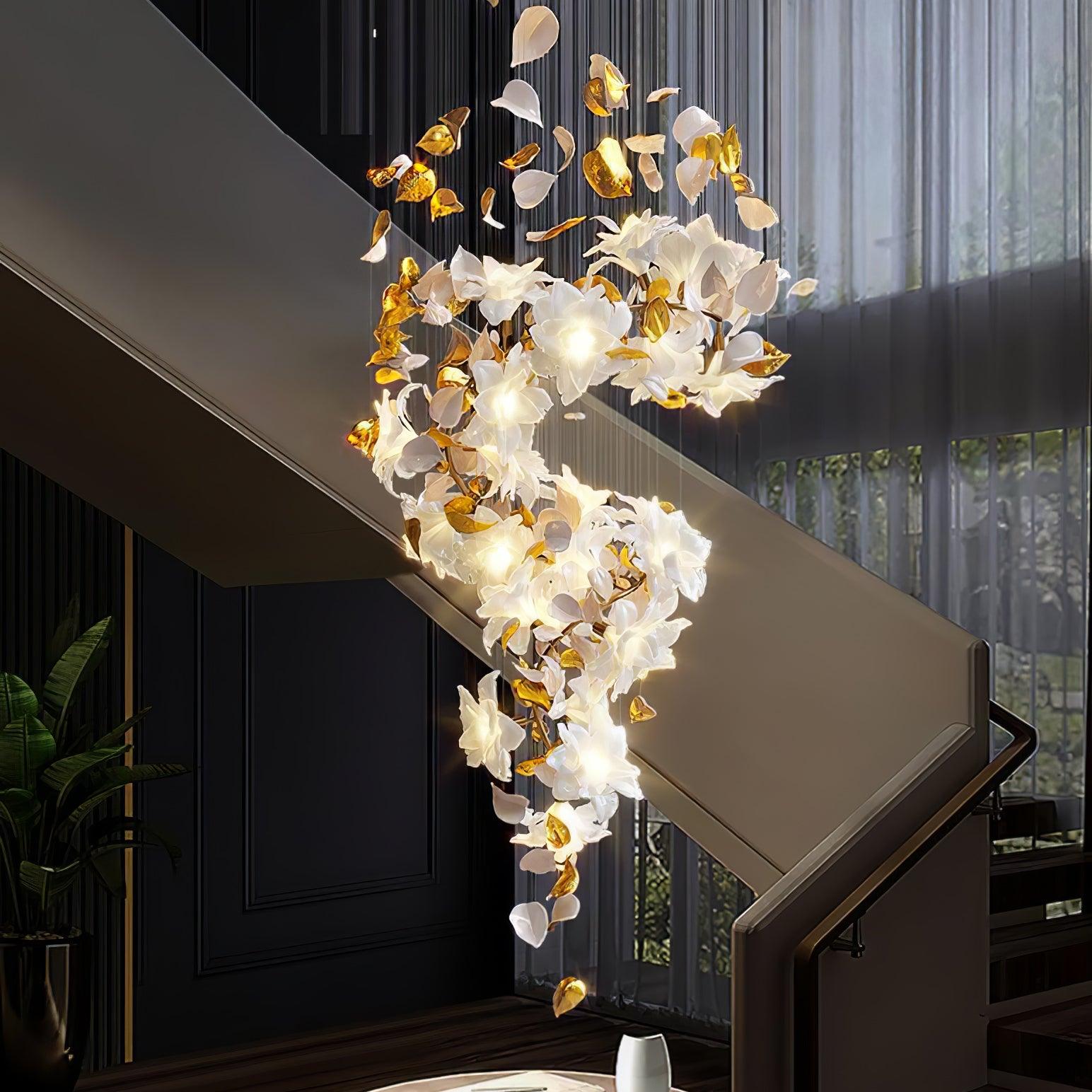 Araeos Flying Flowers Fluttering Brass Chandelier - Letslighting