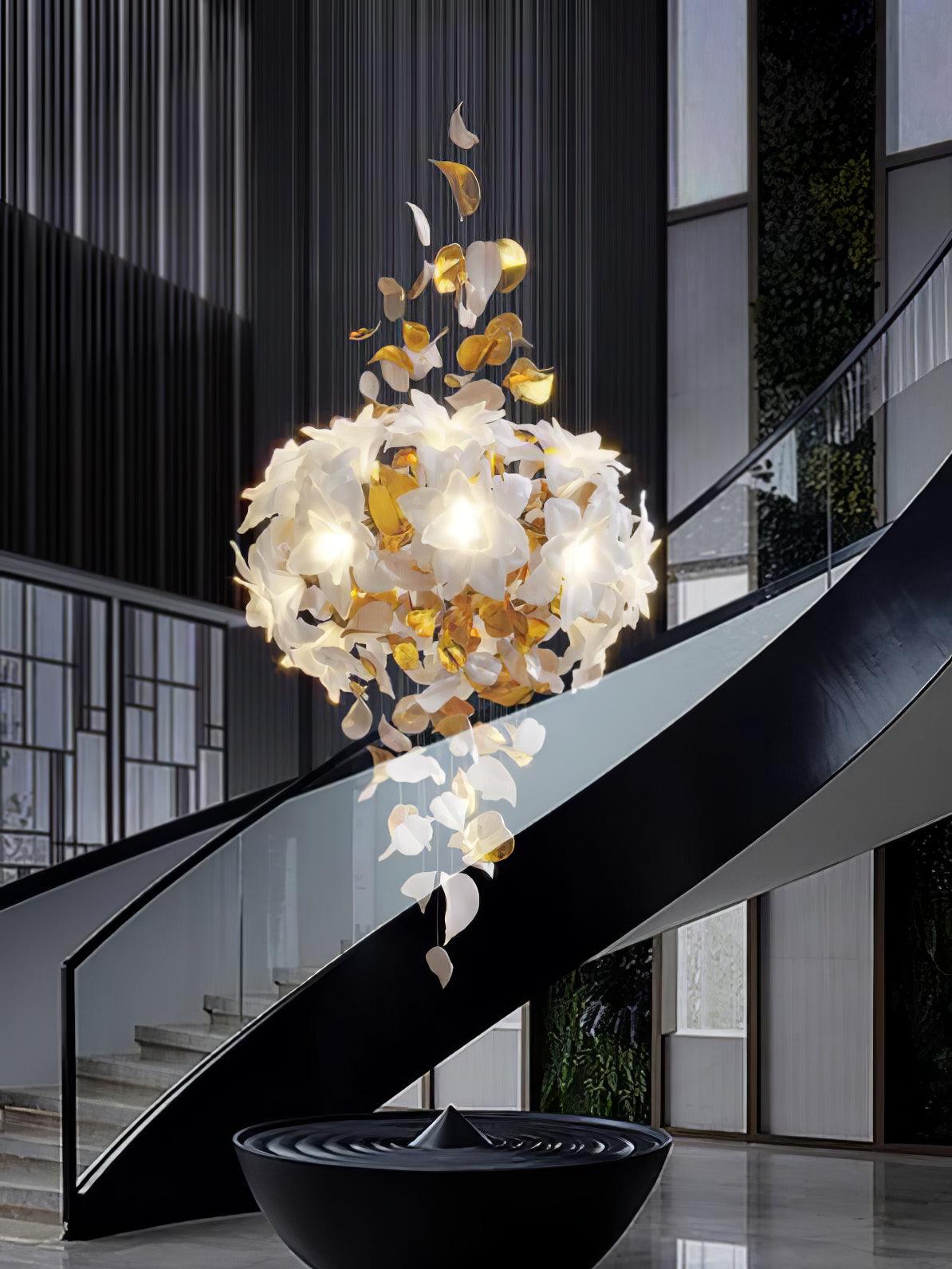 Araeos Flying Flowers Fluttering Brass Chandelier - Letslighting