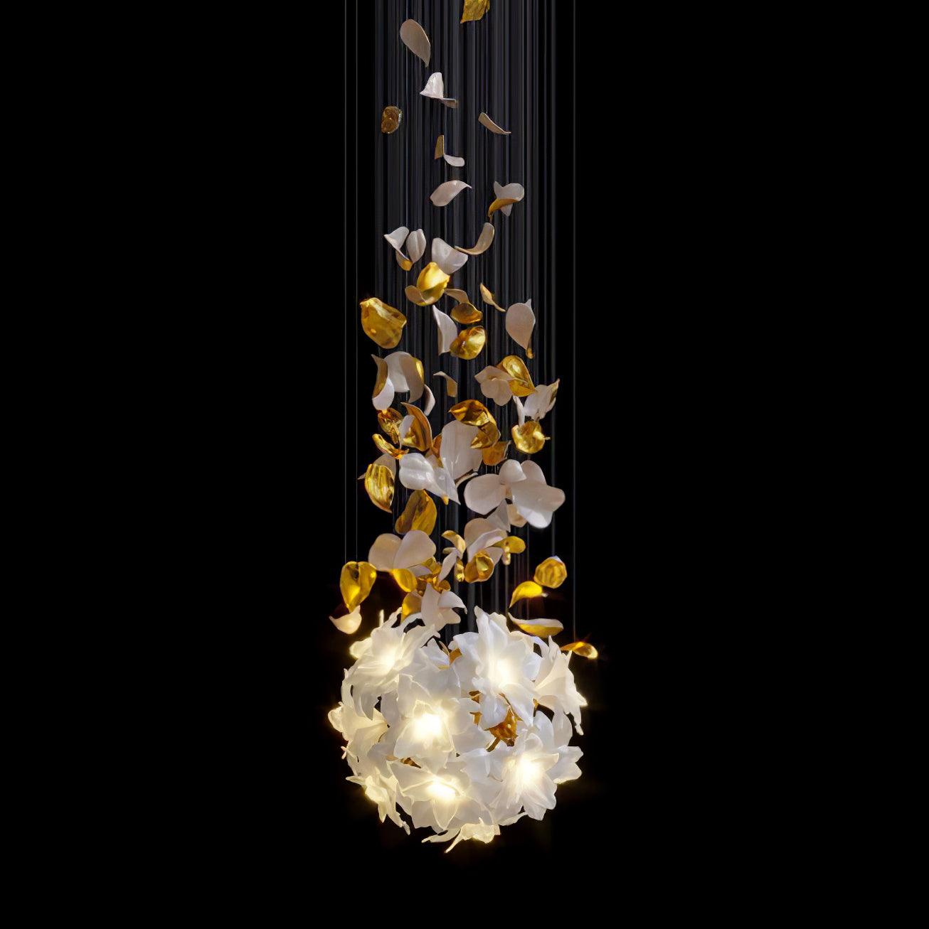 Araeos Flying Flowers Fluttering Brass Chandelier - Letslighting