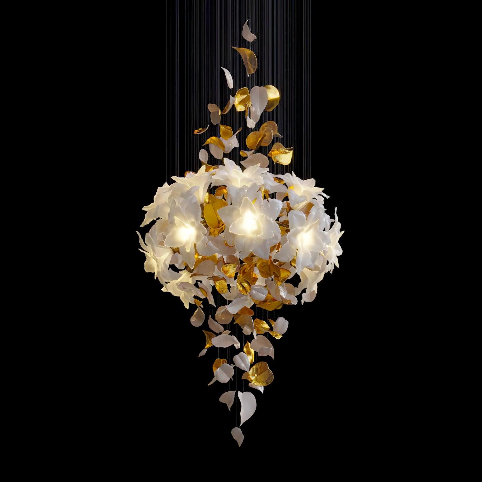 Araeos Flying Flowers Fluttering Brass Chandelier - Letslighting