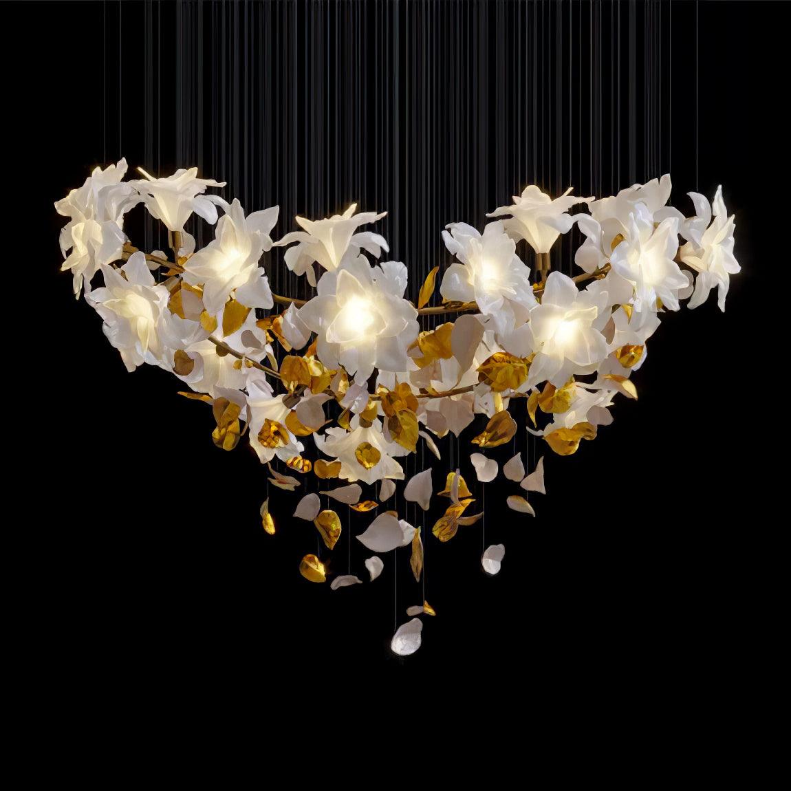 Araeos Flying Flowers Fluttering Brass Chandelier - Letslighting