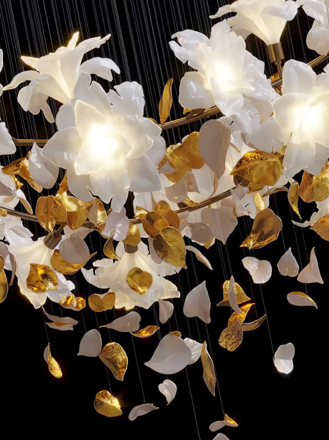 Araeos Flying Flowers Fluttering Brass Chandelier - Letslighting